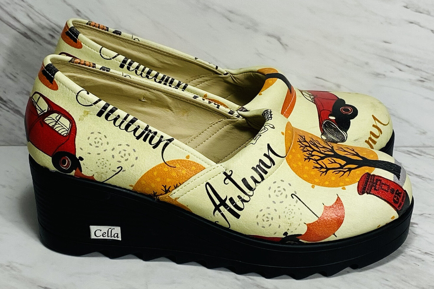 Cella clogs size 37 Autumn print