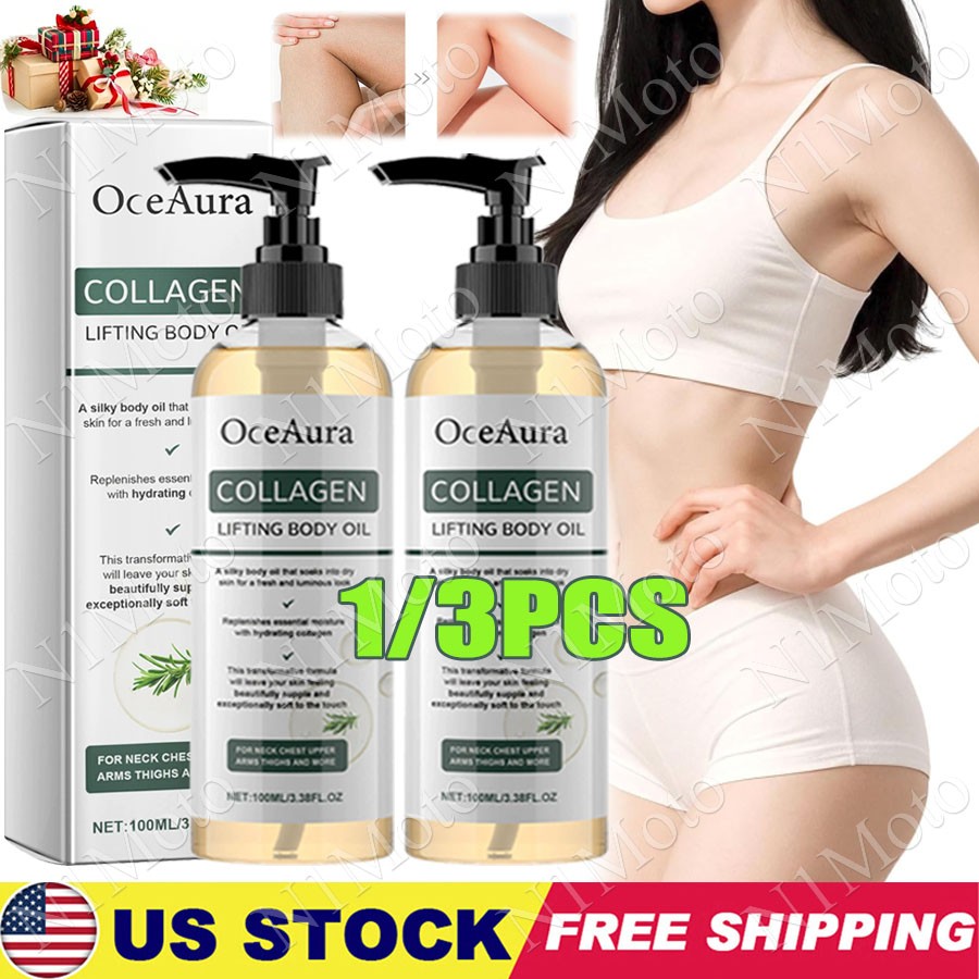 1-3Pc Collagen Lifting Firming Body Oil Anti Aging Moisturizing After Shower HOT