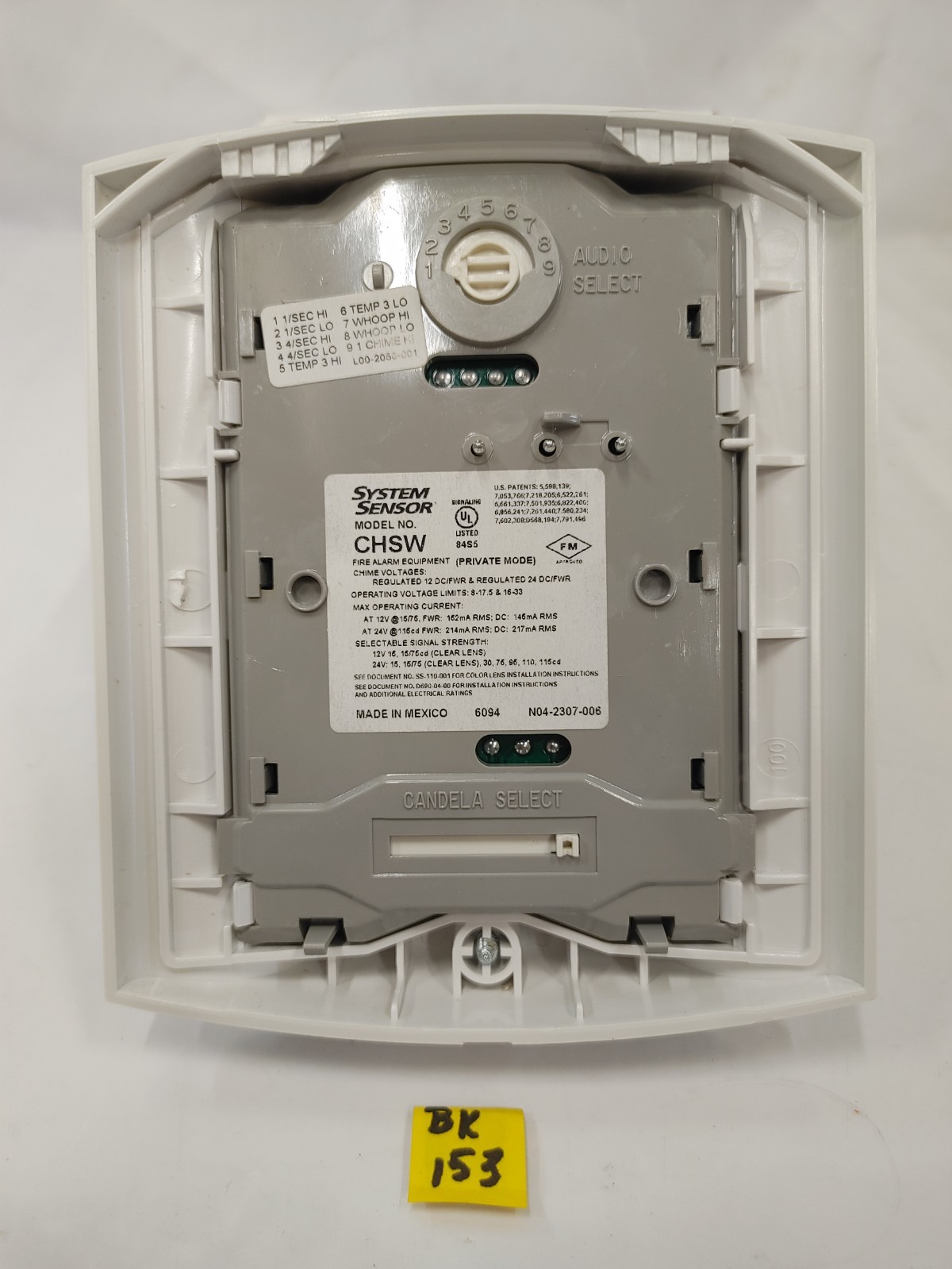 System Sensor CHSW Chime/Strobe STD CD White