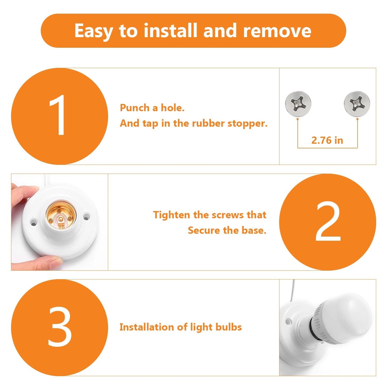 ï»¿ Light Bulb Socket with Cord,E26/ E27 Lamp Base Desktop 20ft Light Socket wi