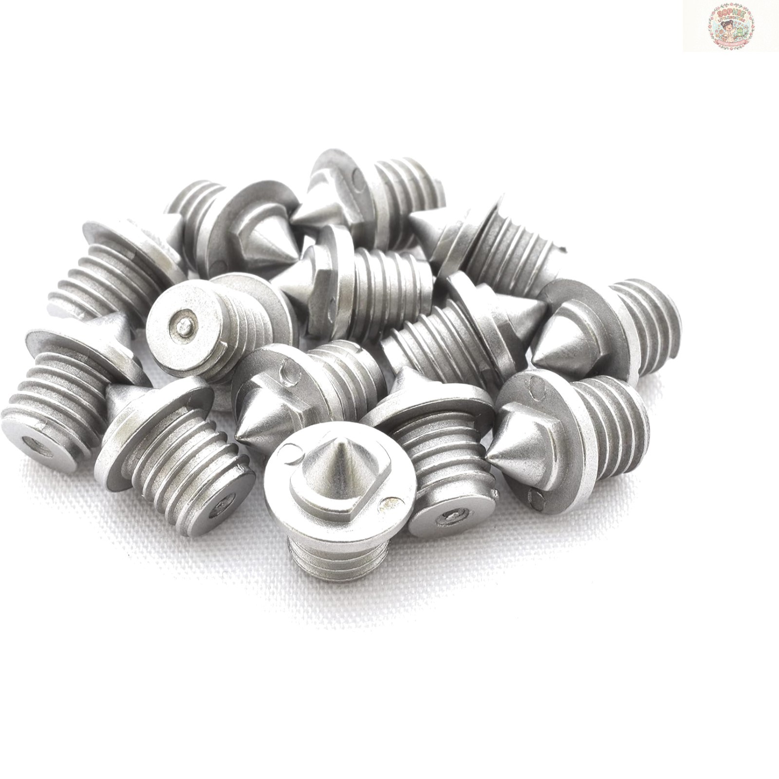 All-Terrain Track and Field Spikes - 14 Durable Stainless Steel Pyramid Cleats