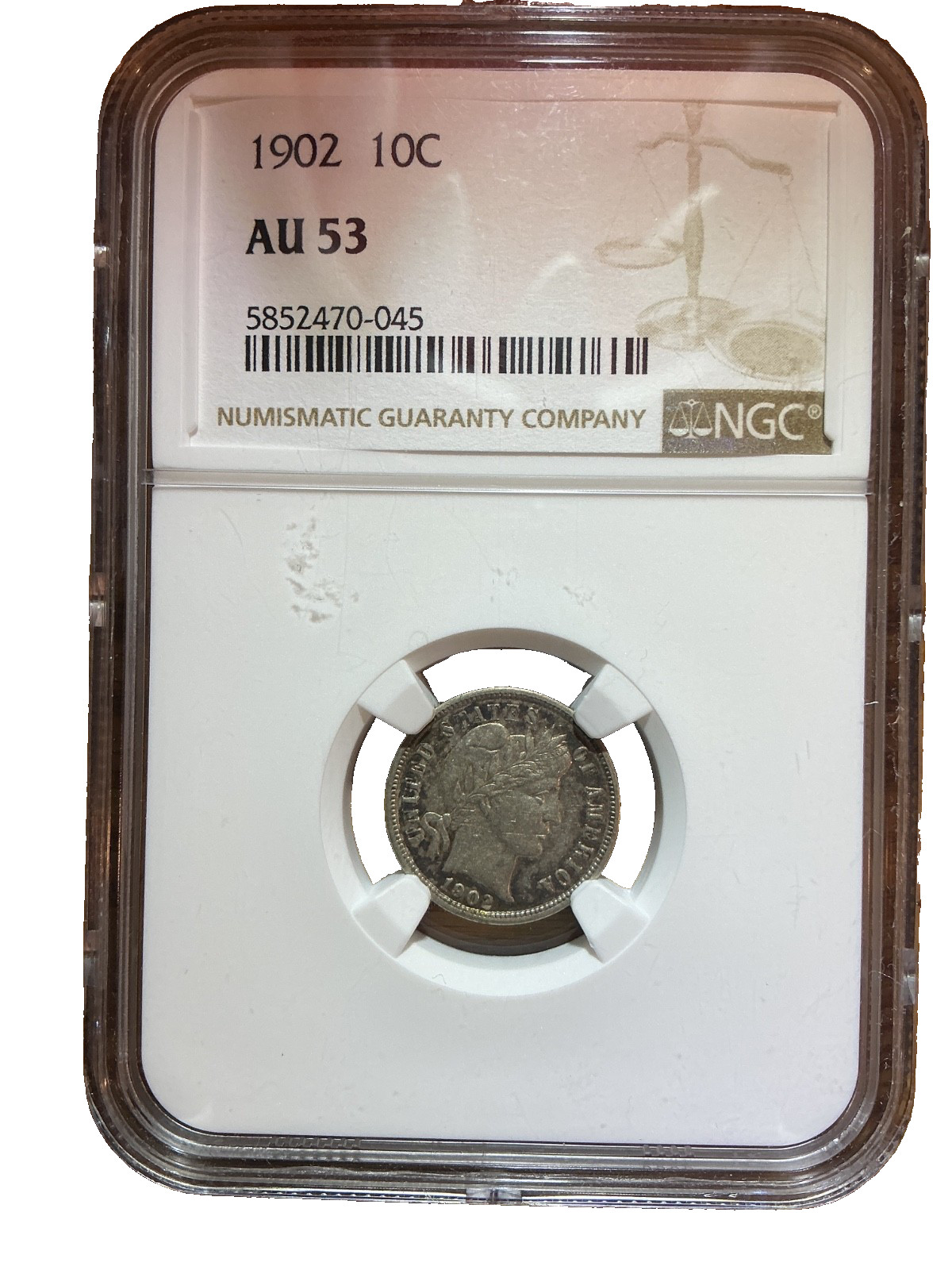 1902 Barber Dime NGC AU53 | Attractive About Uncirculated Silver Classic