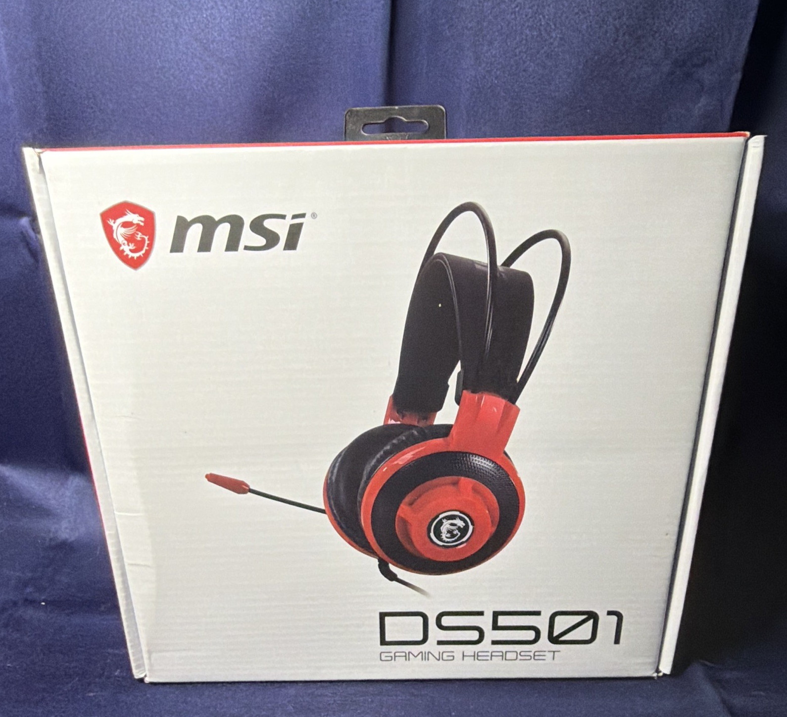 MSI DS501 Gaming Headset Over-Ear Wired 3.5mm Boom Mic Mute Volume Red/Black
