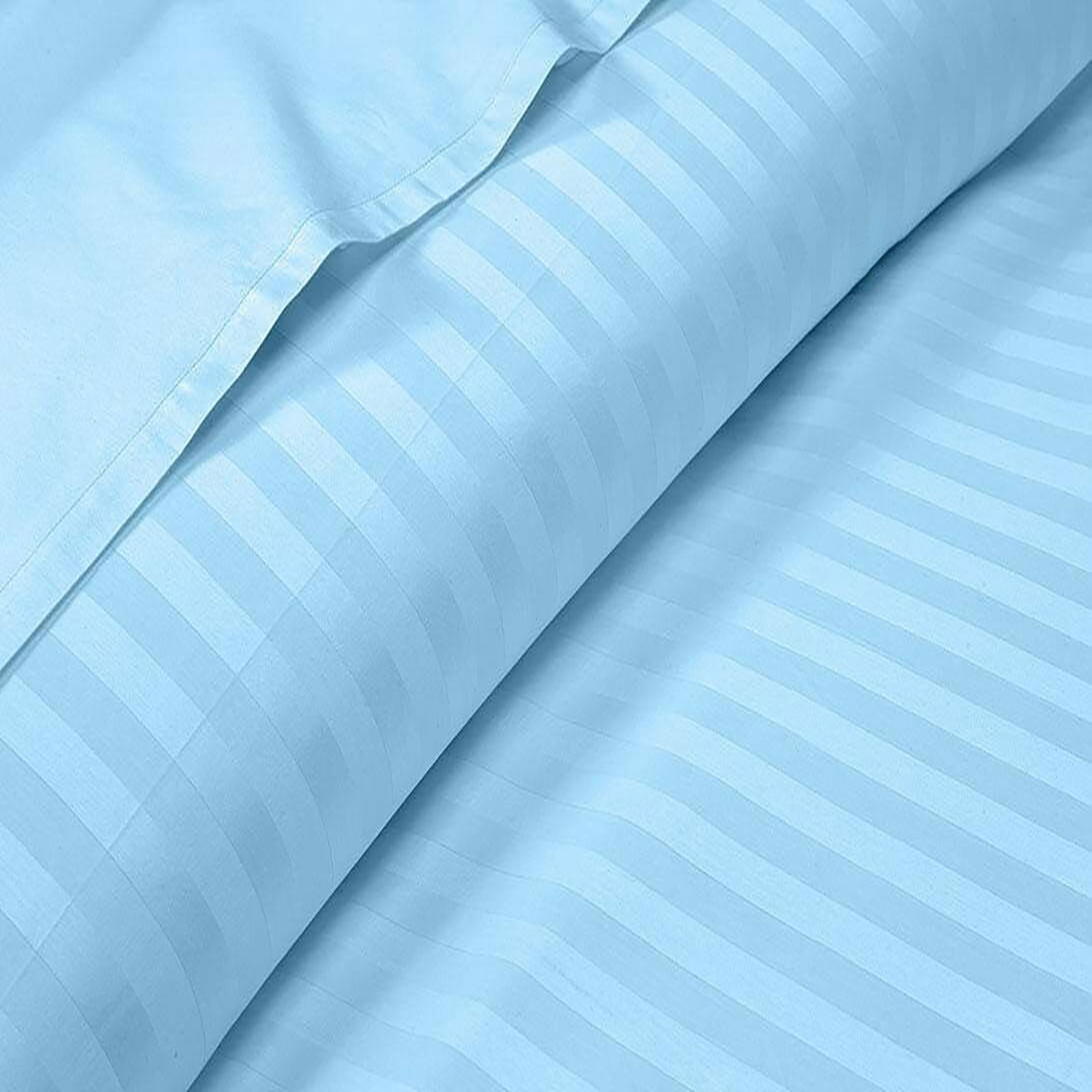 Egyptian Cotton Extra Deep Pocket Sheets 1000 Thread Count - Sky Blue Stripe