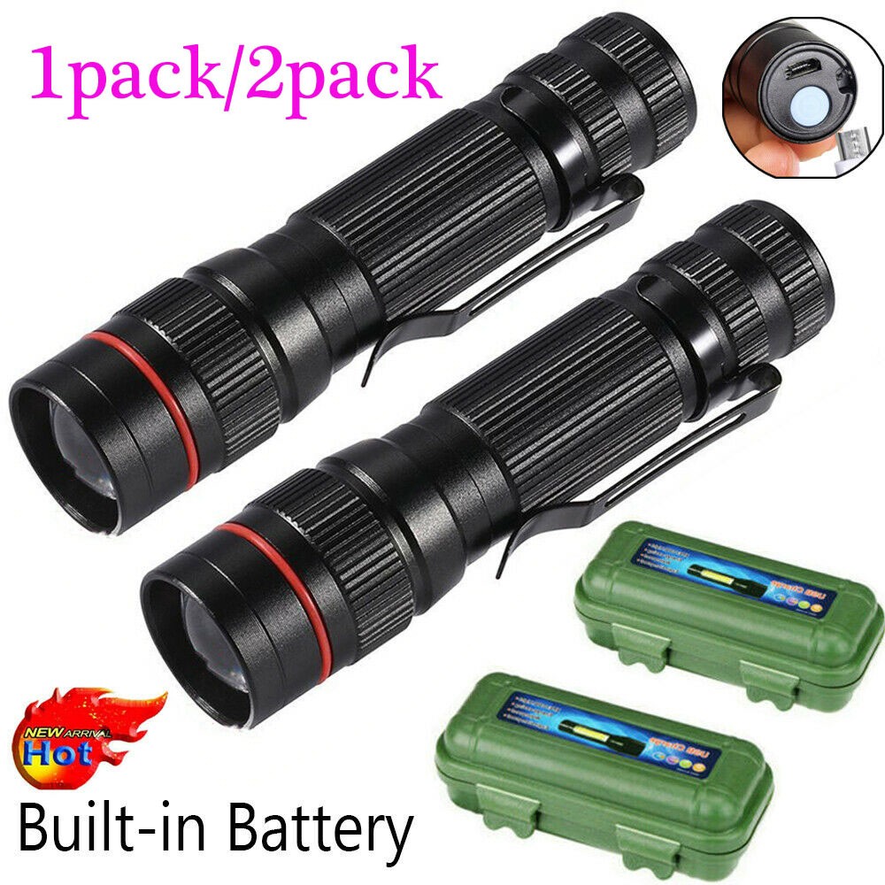 1000000Lumens Super Bright LED Tactical Flashlight Rechargeable LED Police Light
