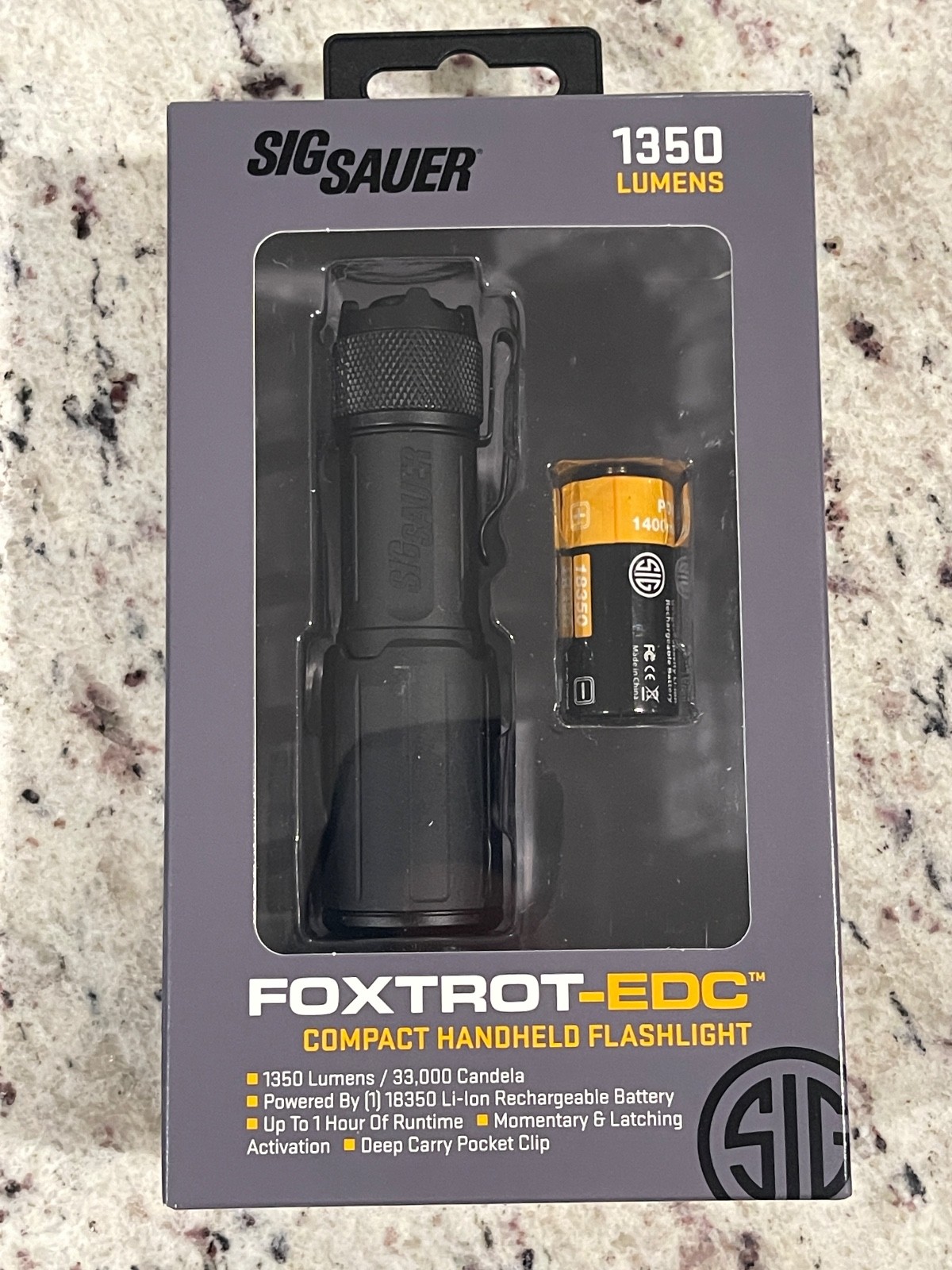 Sig Sauer FOXTROT-EDC 1350 Lumen Compact Handheld Tactical Flashlight - SOFEC002