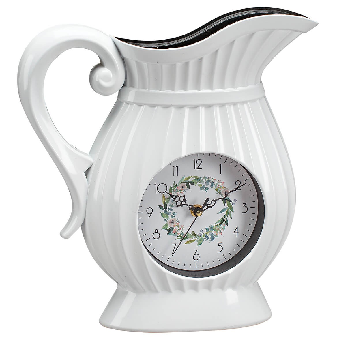 Pitcher Wall Clock with Flower Vessel by OakRidge™