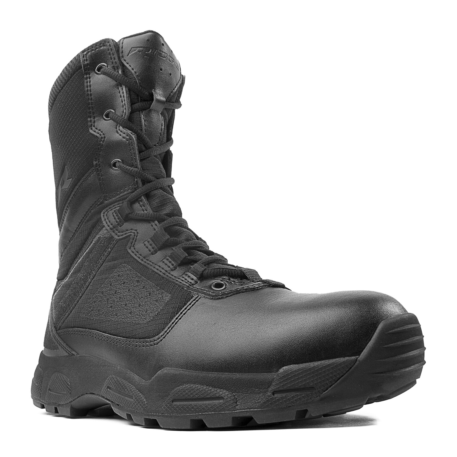 Ridge Men 8" Waterproof Leather Non-Slip Tactical Military Work Black Shoe Boot