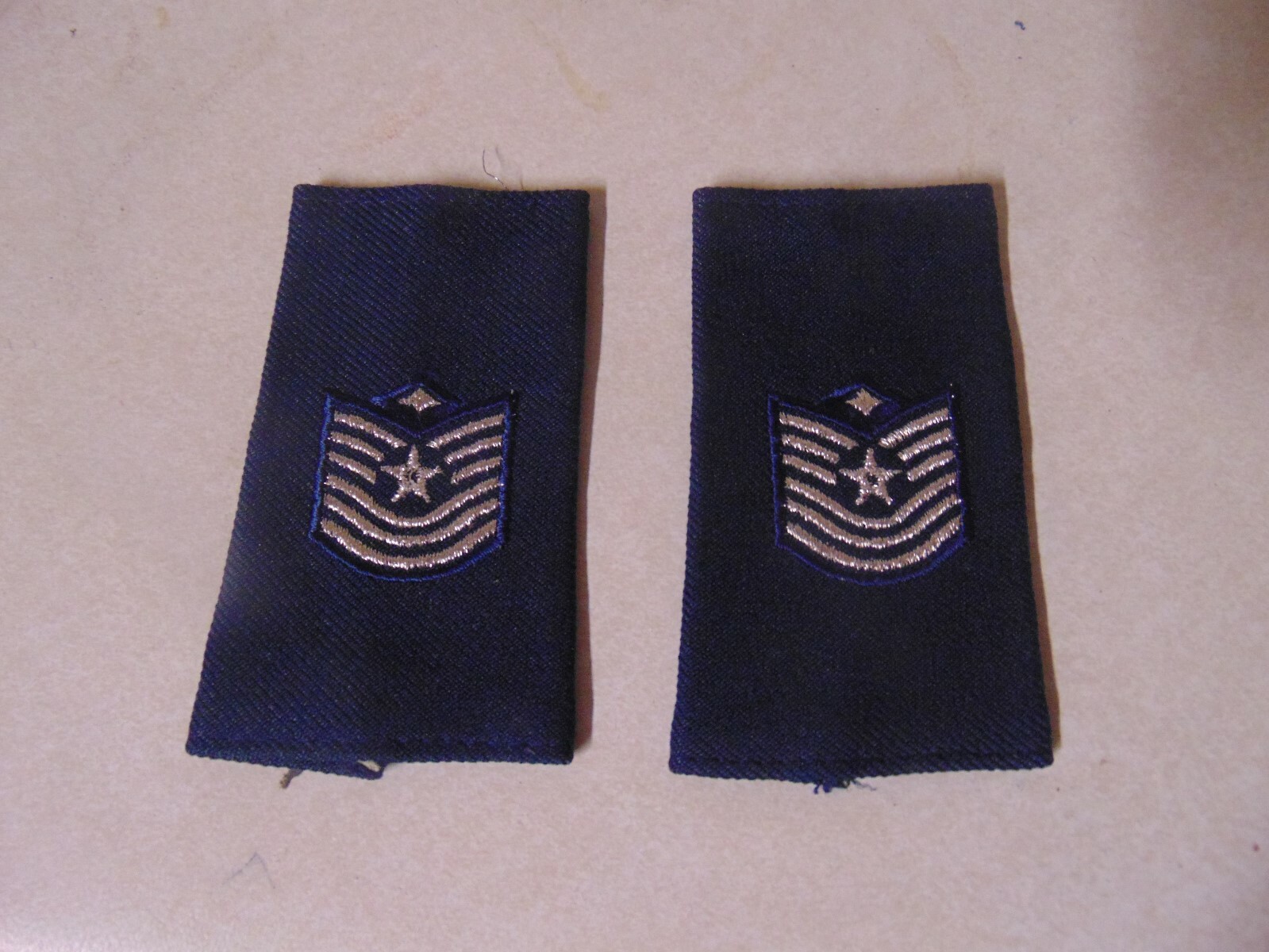 MILITARY US AIR FORCE PATCH SET OF 2 SHOULDER SLIDE ON MASTER SERGEANT DIAMOND L