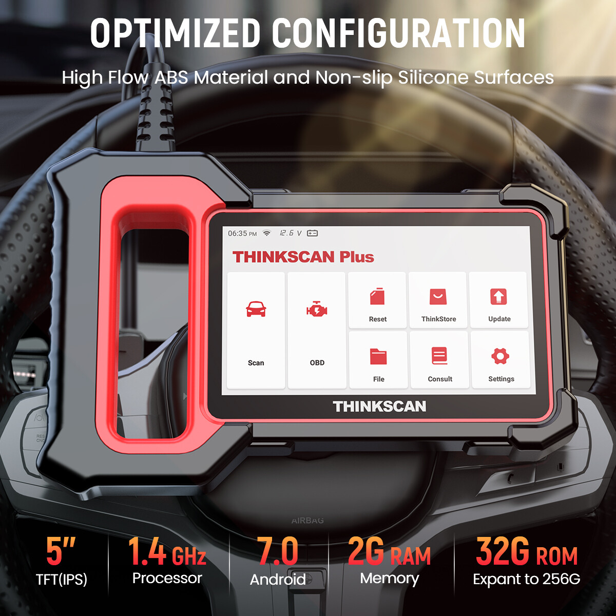 ThinkScan Plus S7 Full OBD2 Scanner Engine, TCM, BCM, AC & IC Auto Diagnostics