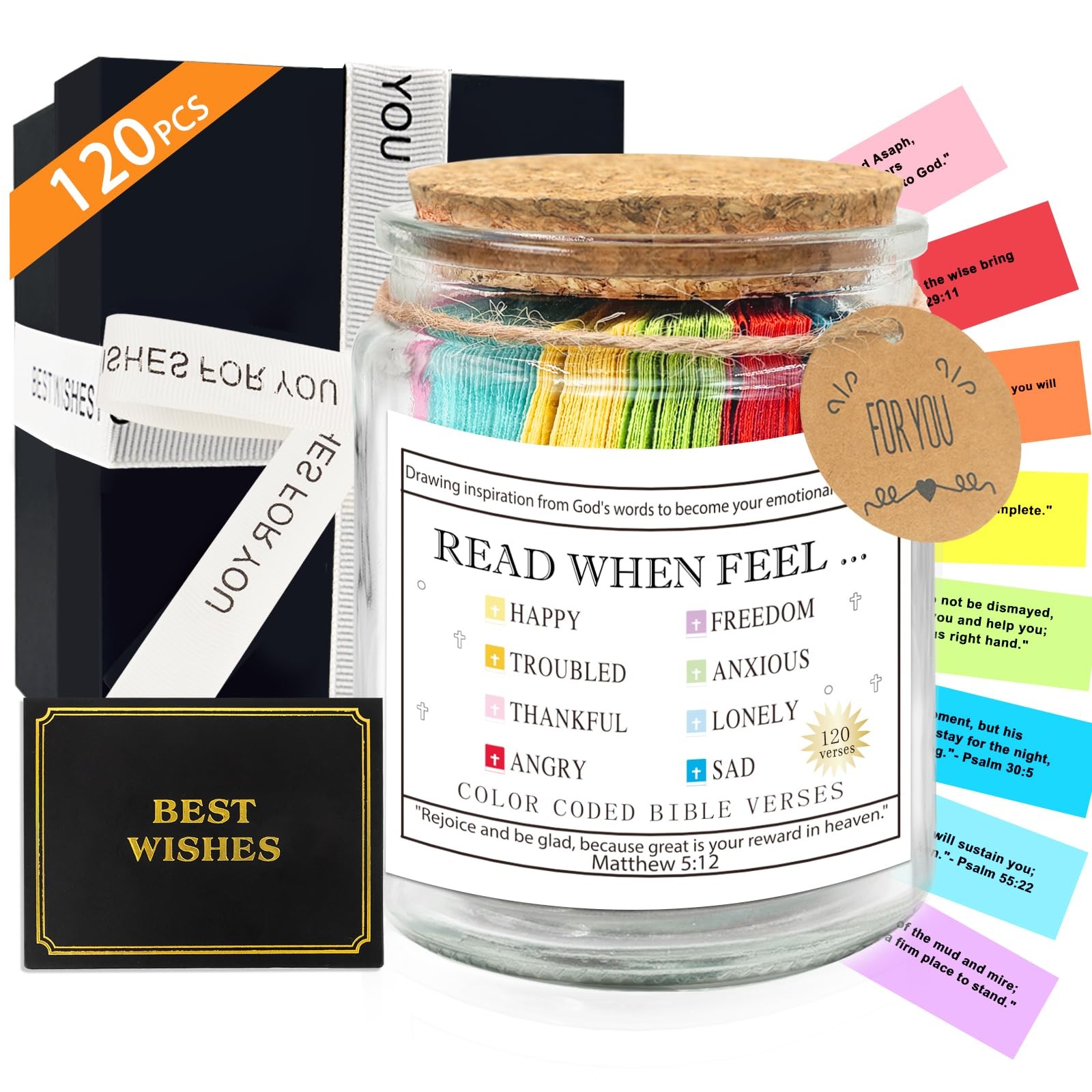 Bible Verse Jar 4.5 inches x 3.7 inches, for Emotions And Feelings