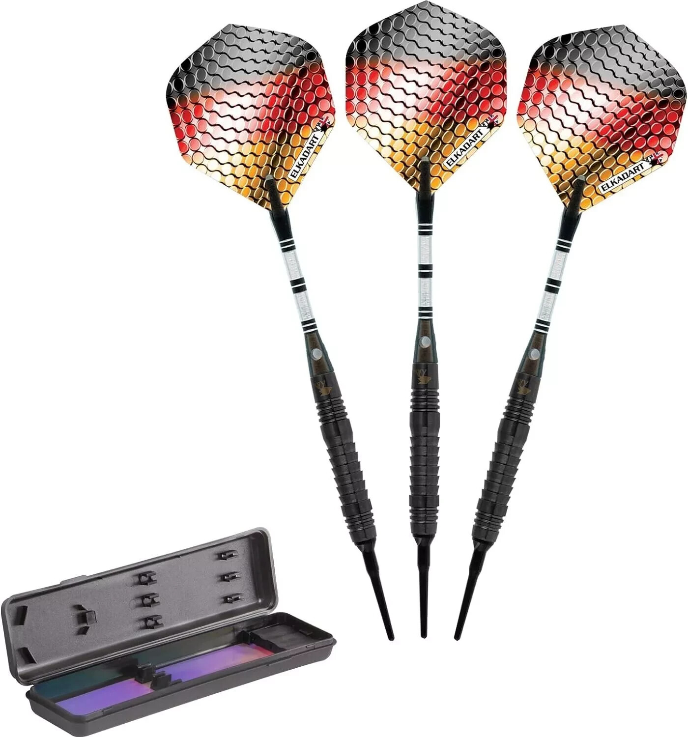 Elkadart Titanium 90% Tungsten Soft Tip Darts with Storage/Travel Case, 16Gram
