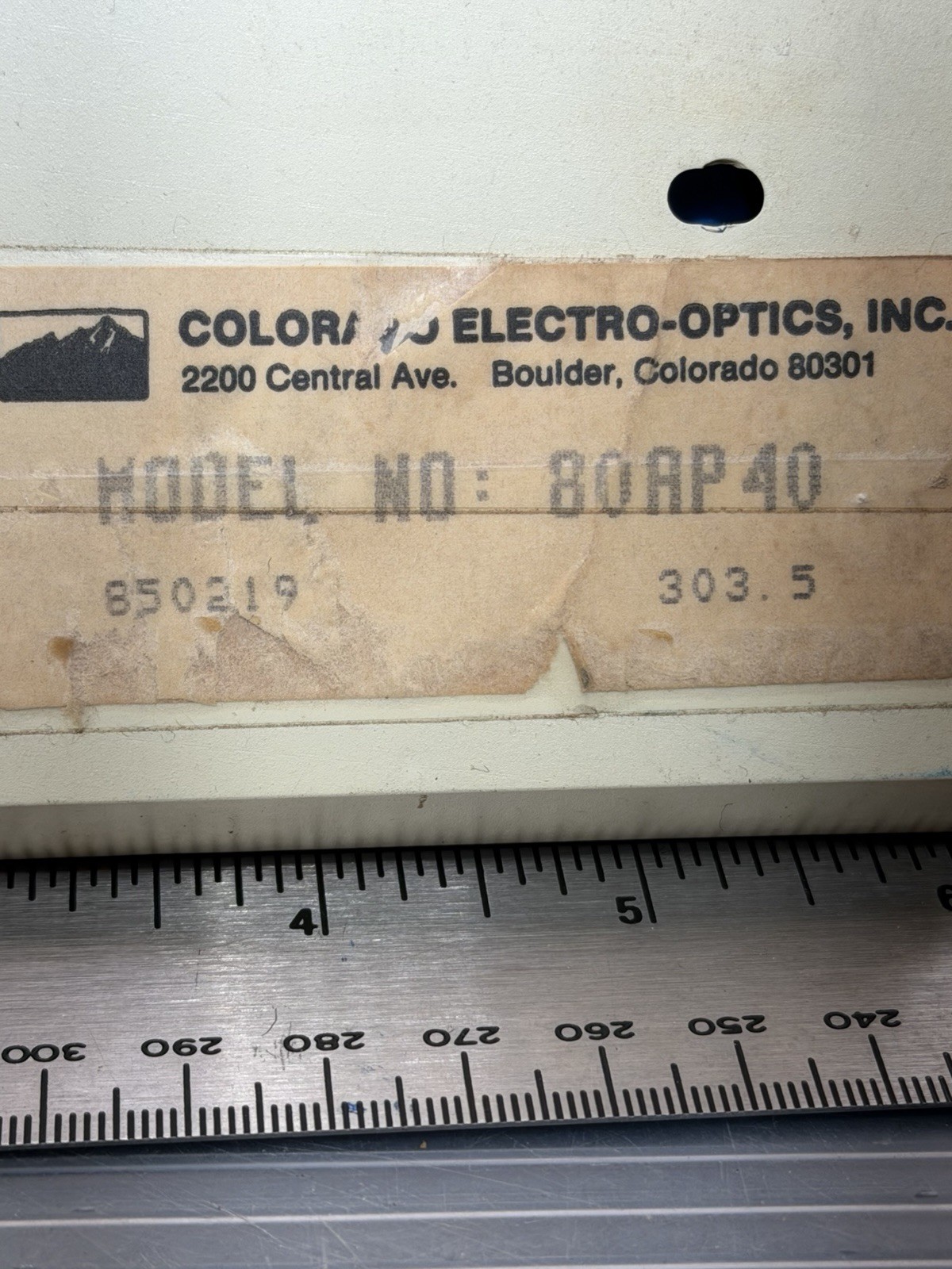Colorado Electro-optics 80ap 40 80AP40 SENSOR used