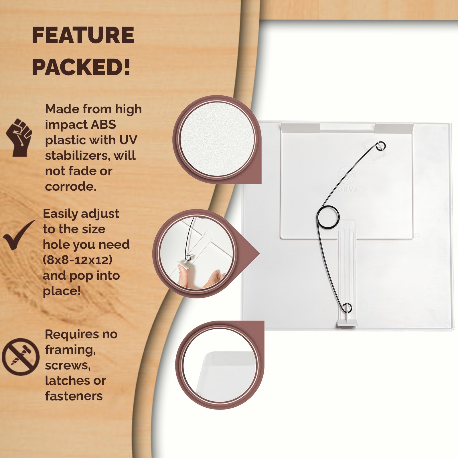 Morvat 8x8 Adjustable Spring Access Panel for Drywall & Ceiling
