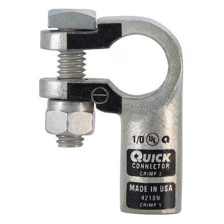 Fusion 4210N Left Elbow Terminal, 1/0 Ga, Black, Neg