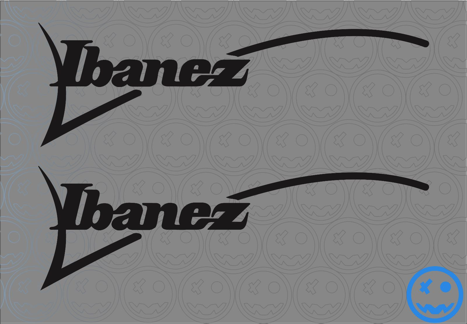 LBANEZ GUITAR DECAL STICKER 120mmW Music 2Pack Car Road Case Guitar sticker.