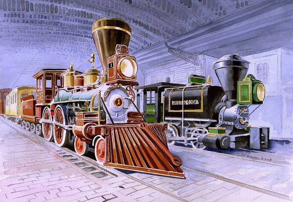 Lake Superior Railroad Museum Steam Locomotives Wm Crooks & Minnetonka Notecards