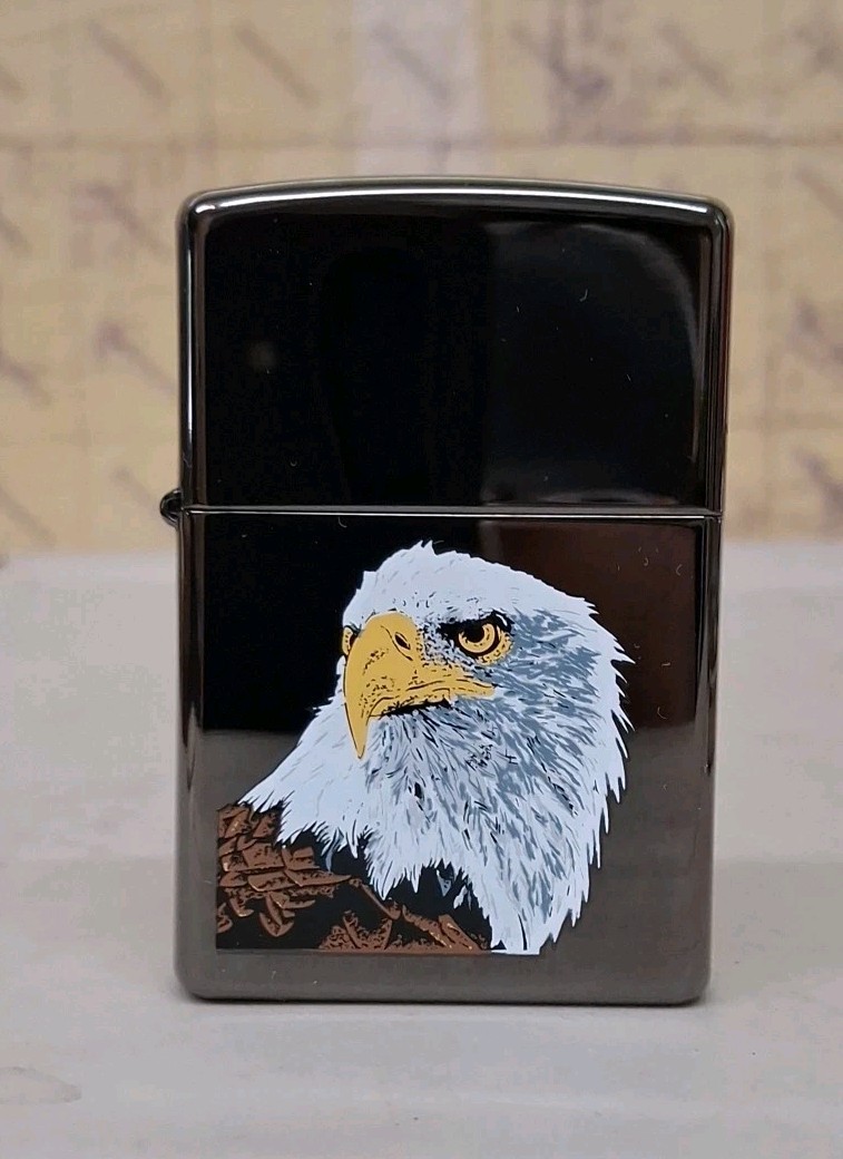 Vintage Zippo Lighter Bald Eagle Head 02 Unused Factory Sticker Intact No Box