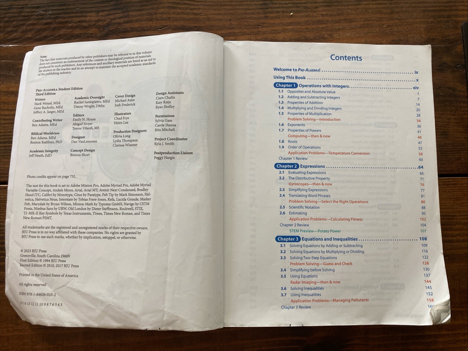 BJU Press Pre-Algebra. Student Text Blank Questions! (Third Edition). 7th Grade.