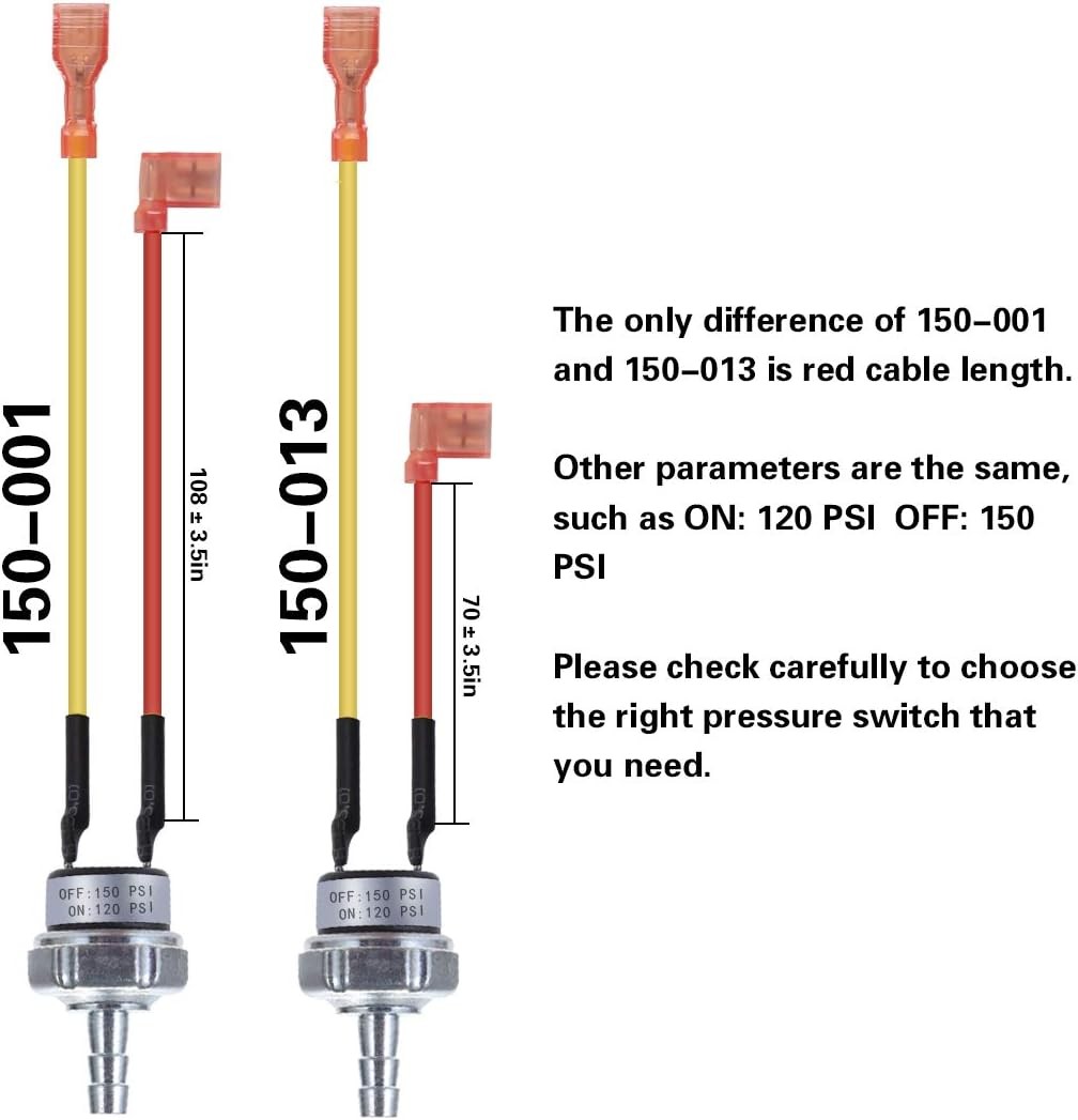 Air Pressure Switch 150 PSI 120 ['silver']