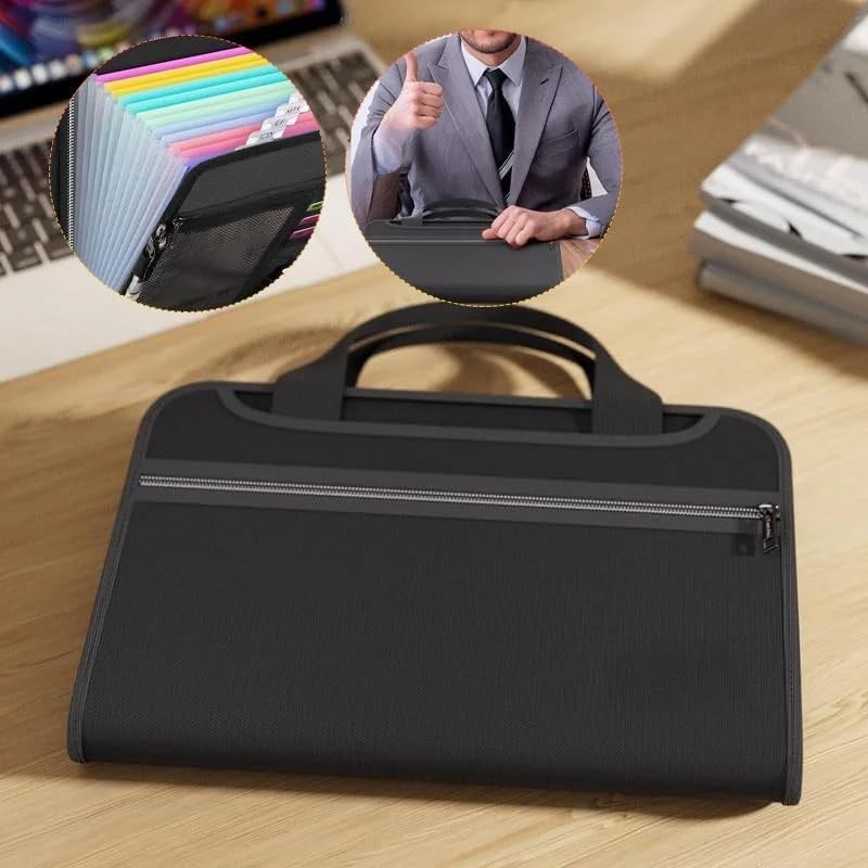 Large Capacity A4 Fireproof File Folder with Handle｜Portable Document Organizer