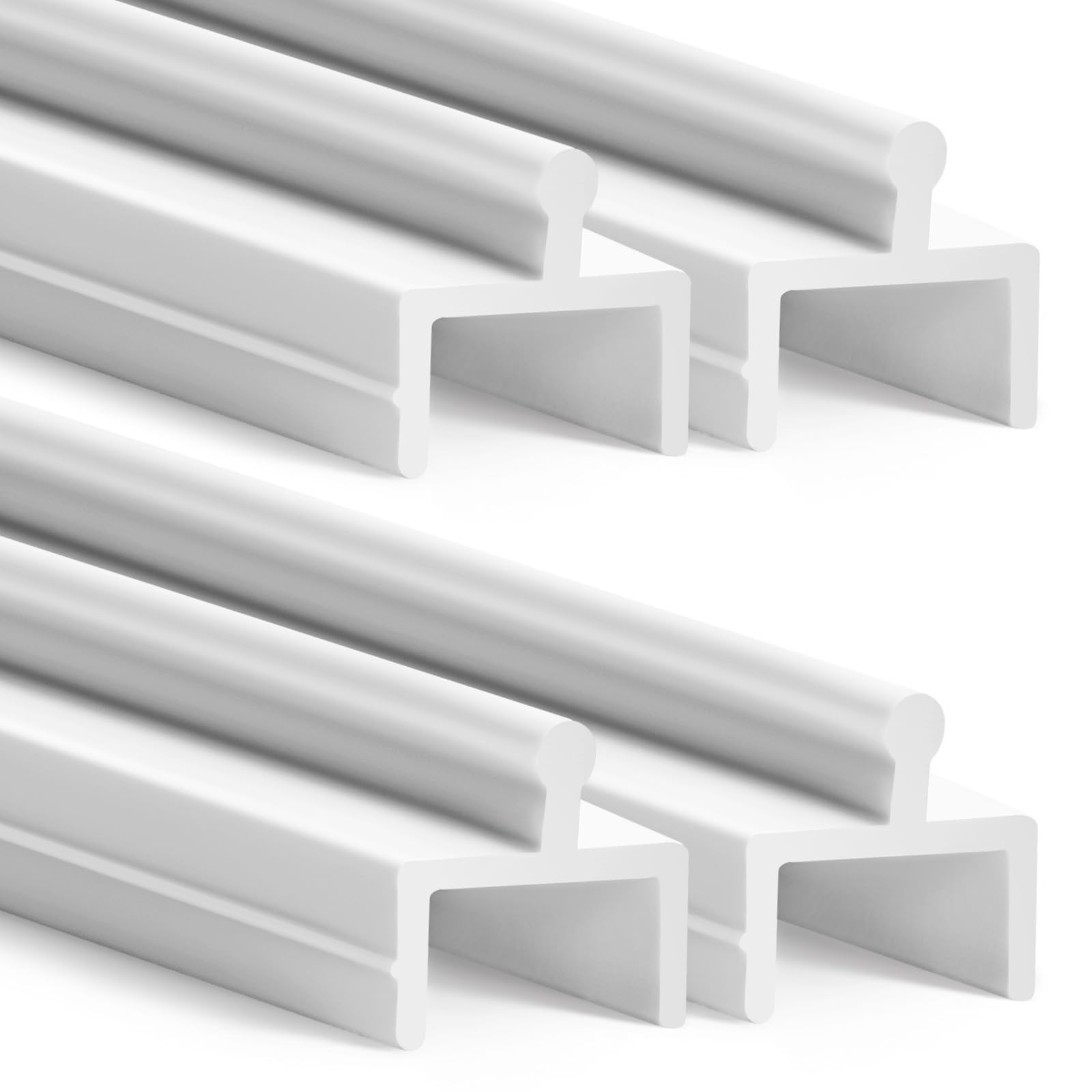 CroBlissful 4 Pcs Sliding Screen Door Track Bottom Replacement 72 Inch, White