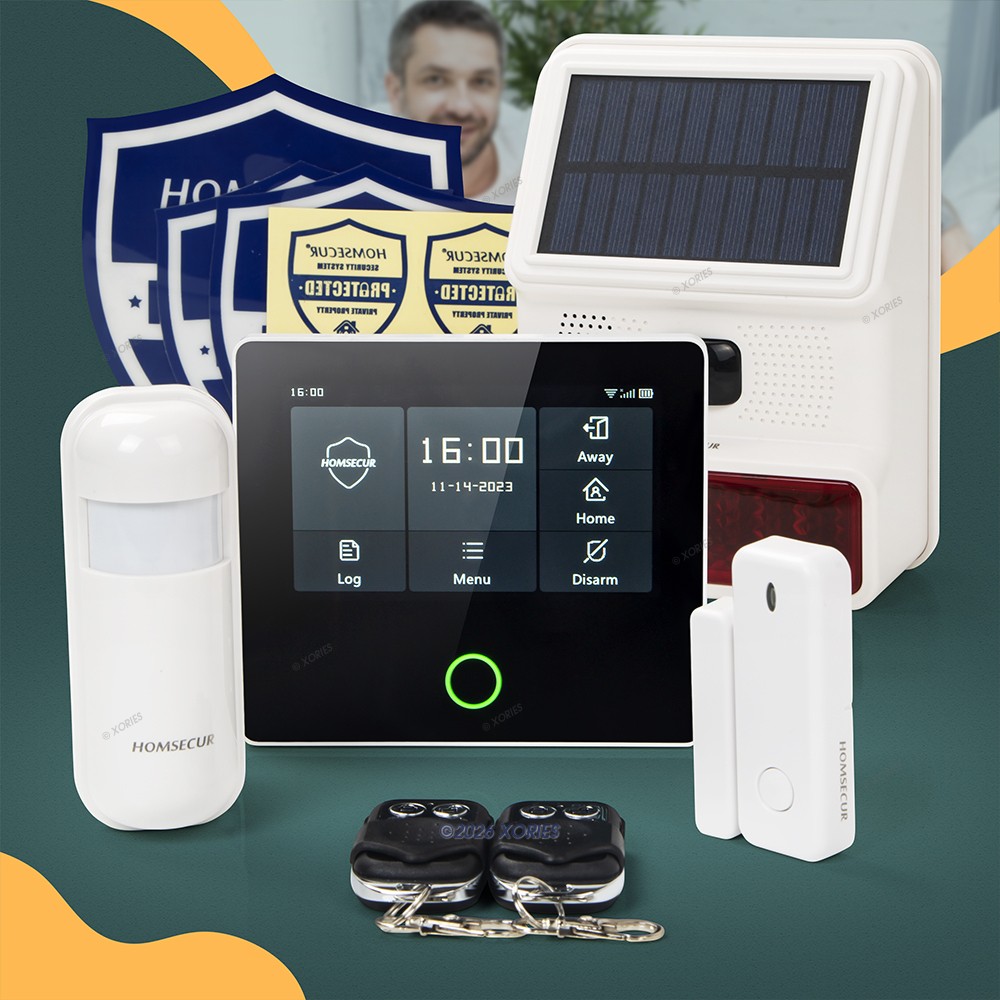 HOMSECUR Wireless WIFI 4G GSM LCD Burglar Intruder Alarm System with Door Sensor