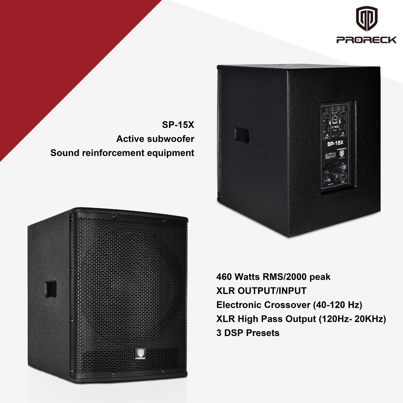 Proreck SP-15X 2000W Active Powered DJ Subwoofer For Stage-1