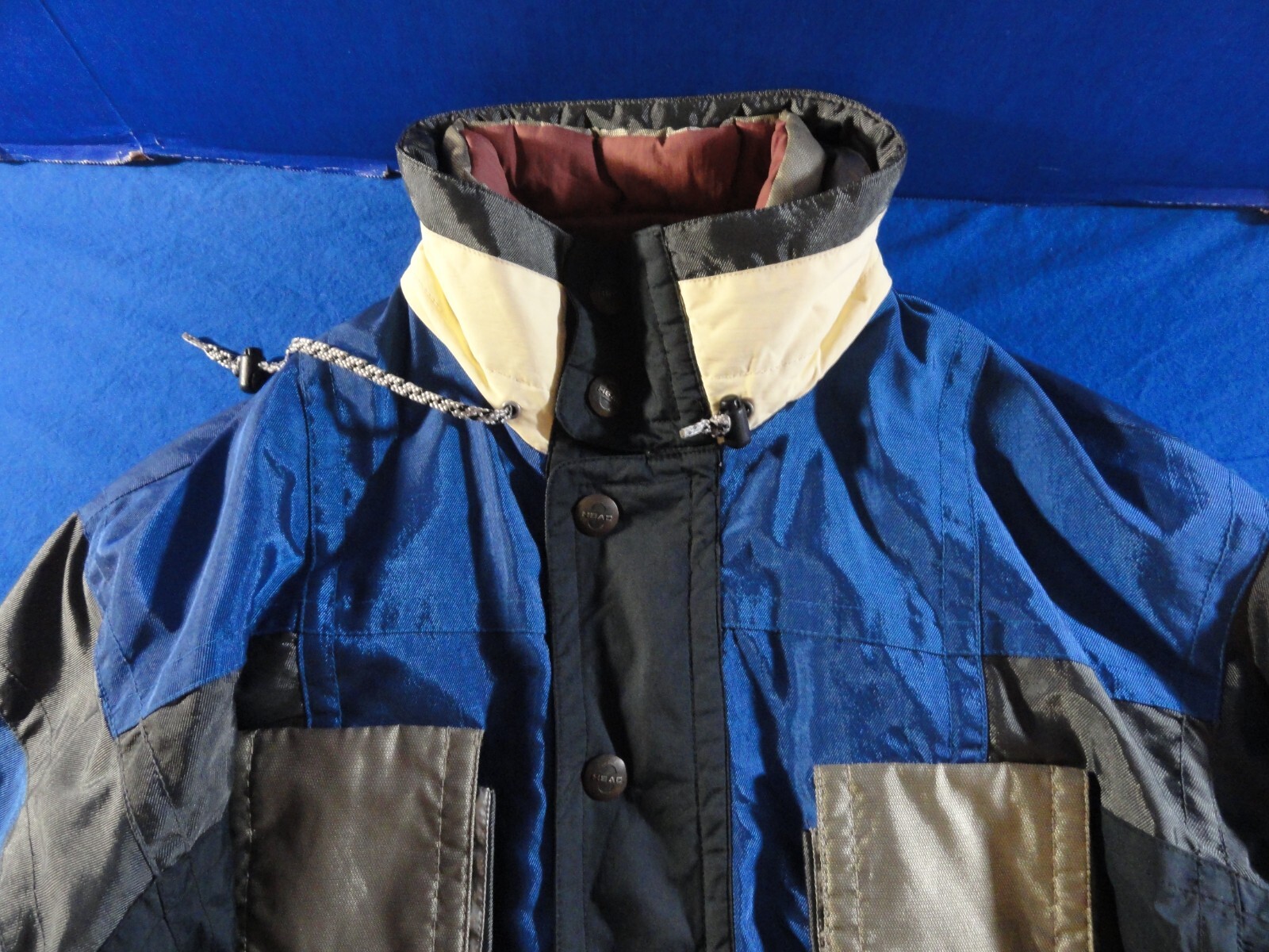 HEAD SPORTWEAR MULTICOLOR BLUE BLACK WHITE PULLOVER WINDBREAKER JACKET S