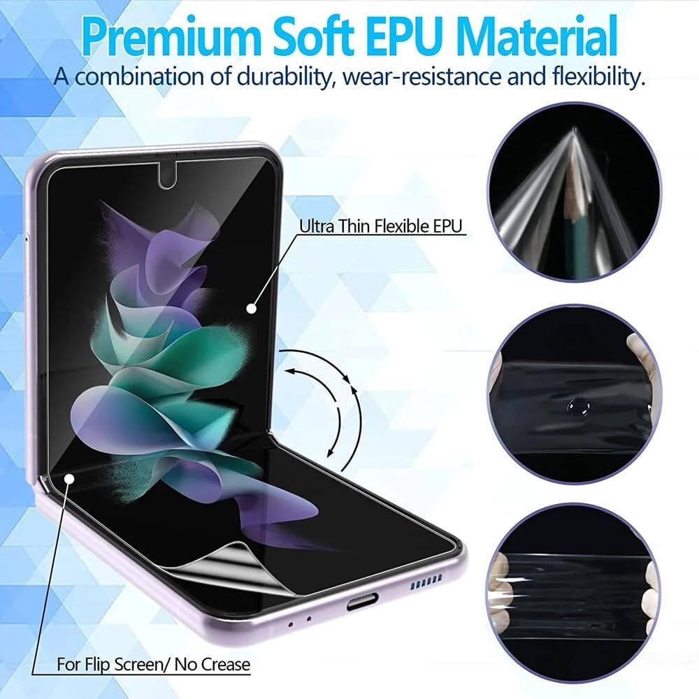 For Samsung Galaxy Z Flip 6/5/4/3/1 Hydrogel Front+Inside+Hinge Screen Protector