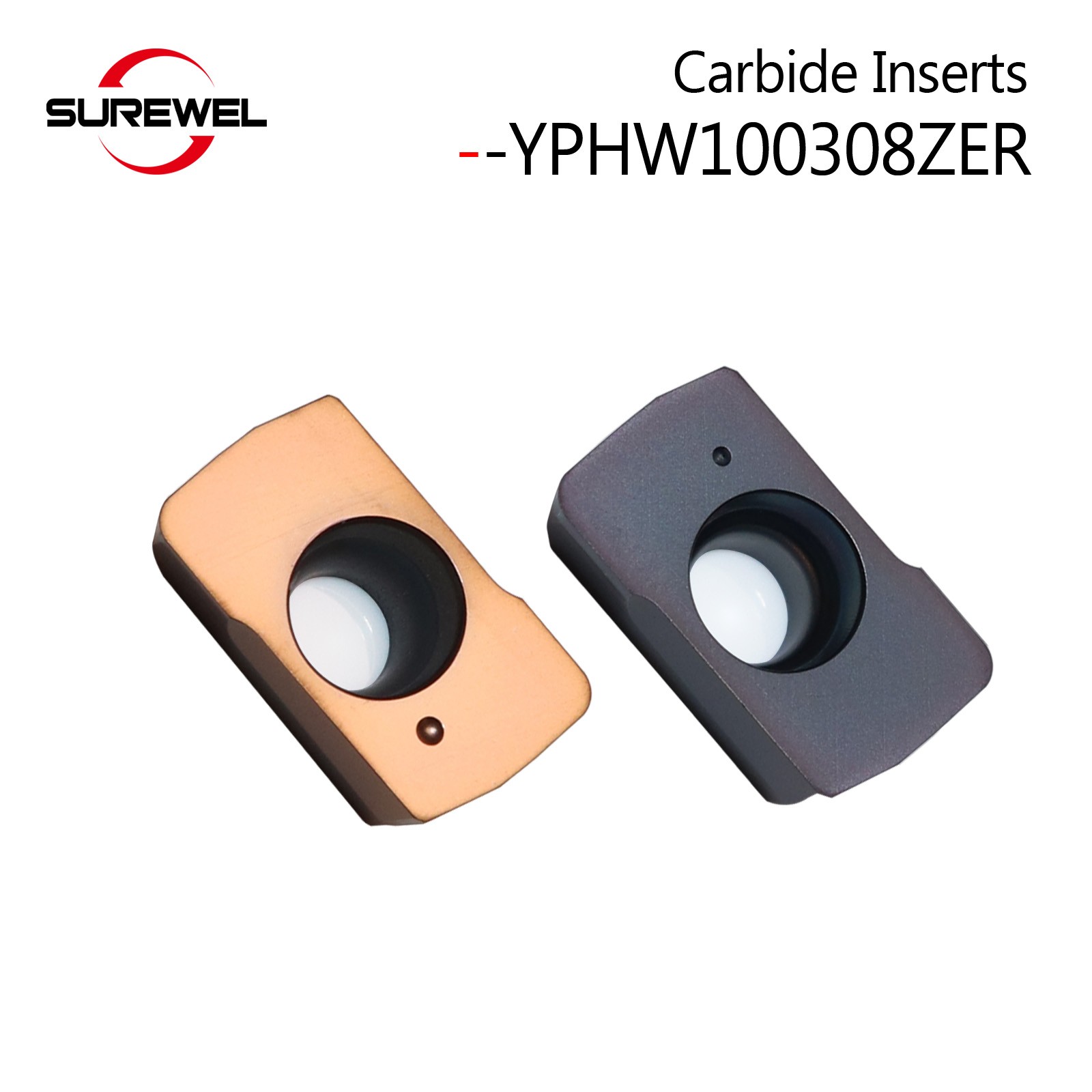 YPHW100308 Carbide Milling Inserts Precision Finish For Hardened Steel Machining