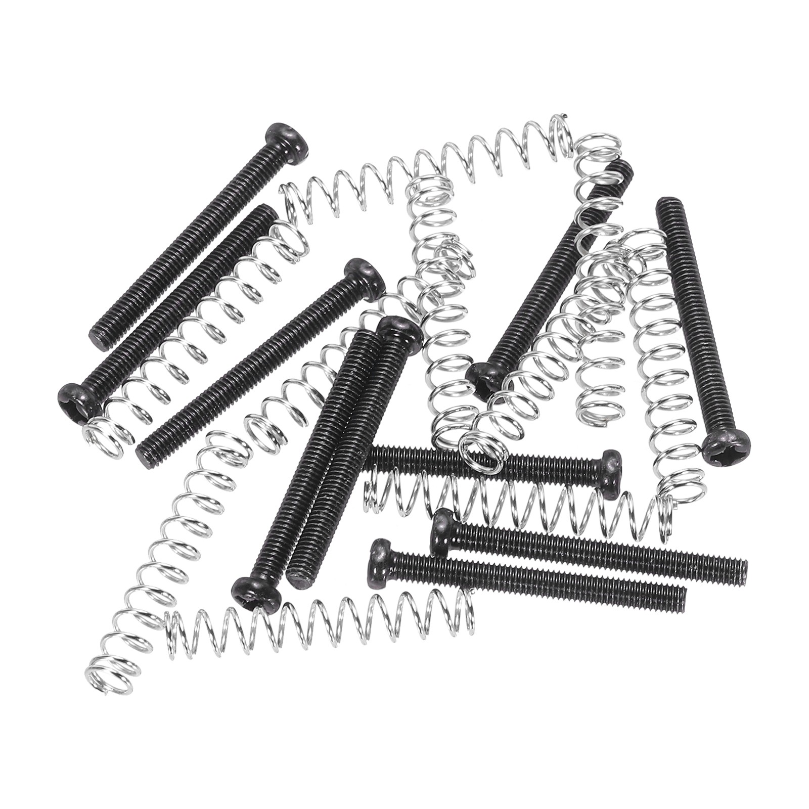 10pcs Guitar Pickup Ring Black Mounting Screws Silver Pickup Spring