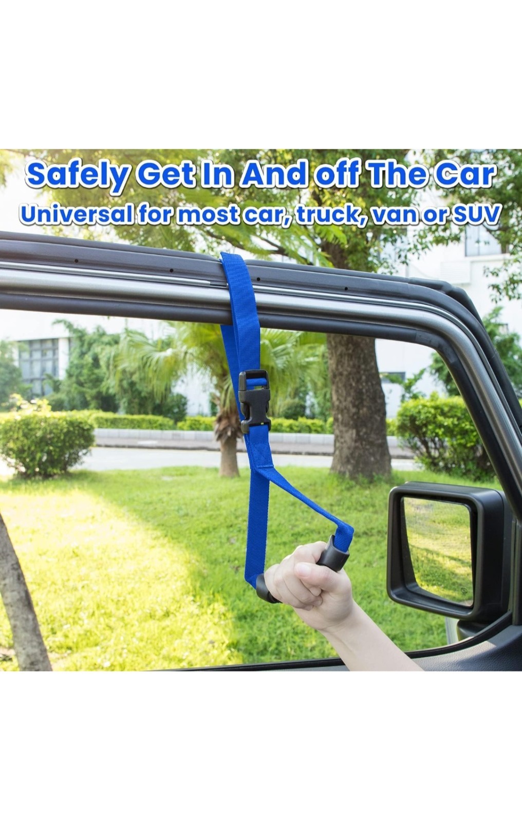 E-cowlboy Auto Cane Grab Handle Adjustable Standing Aid Safety 2 Pack, Blue G