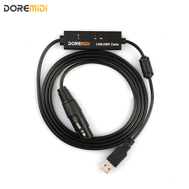 USB To DMX Cable With Indicator Magnetic Ring Shield USB2.0 Full Speed adapter