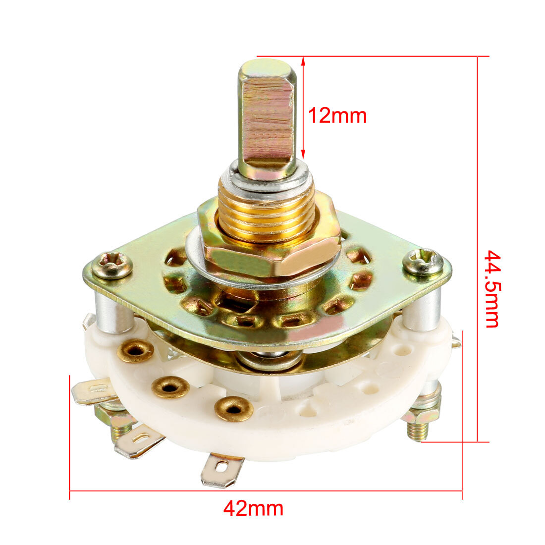 1P8T 1 Pole 8 Position Selectable 1 Deck Band Channel Rotary Switch Selector
