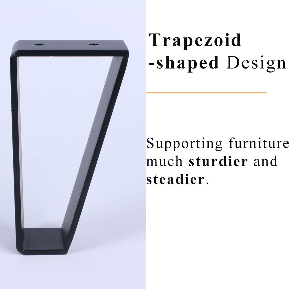 12 Inch Trapezoid Furniture Legs 4pcs Solid Steel Furniture Hairpin Leg for S...