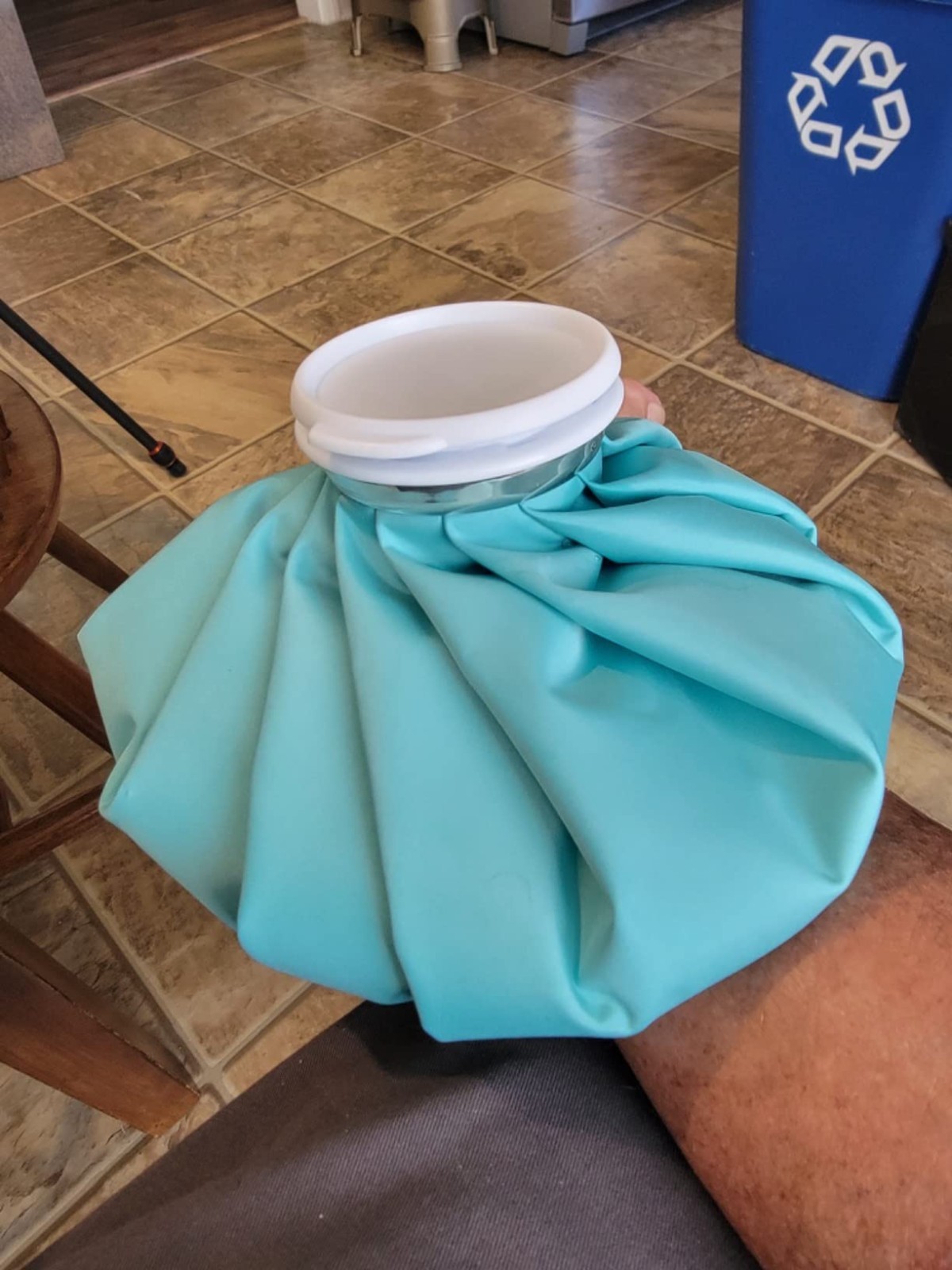 Large 11" Reusable Ice Bag, Hot/Cold Therapy, Pain Relief for Headaches, Blue