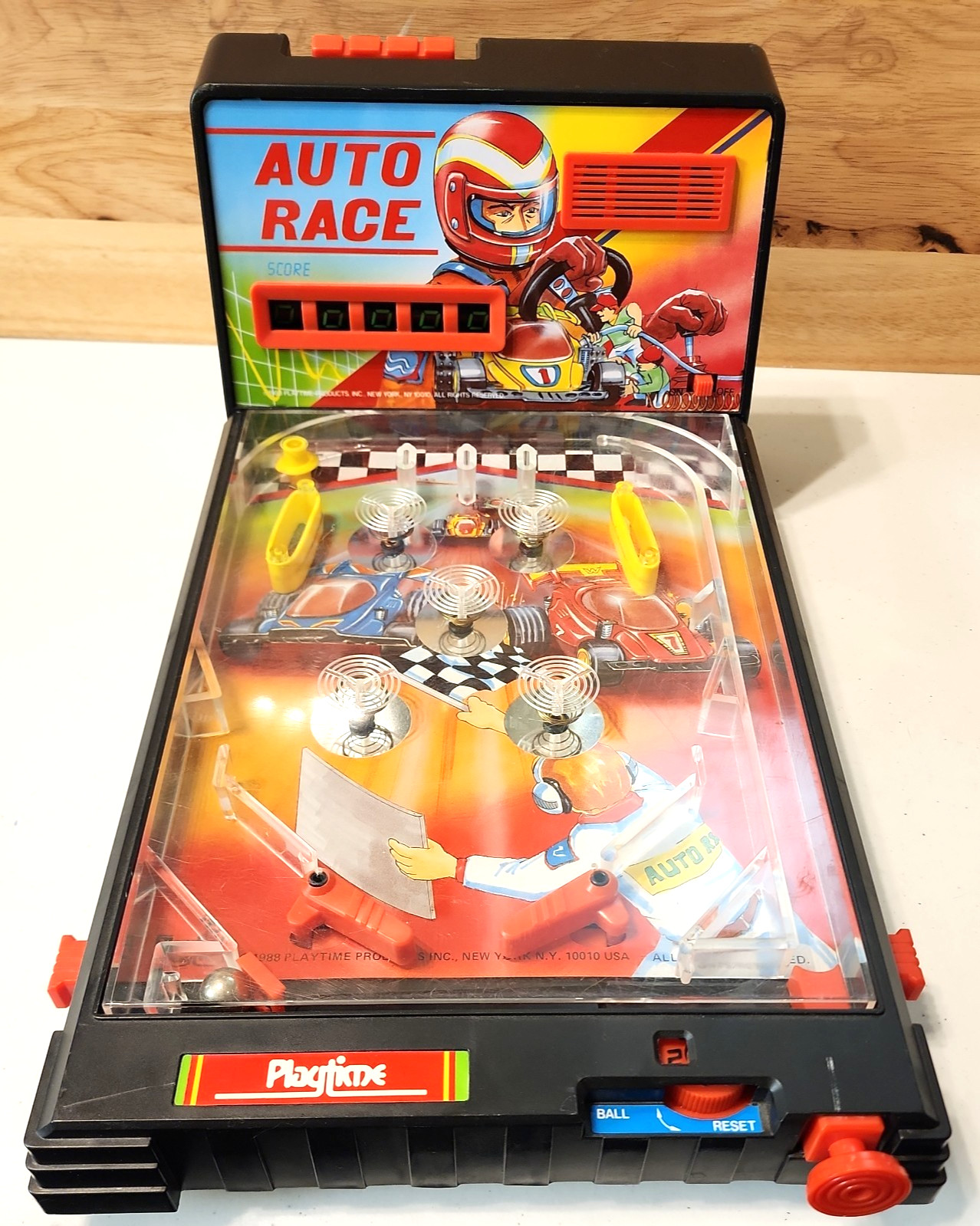 VINTAGE RARE 1988 80s Playtime Auto Race Pinball Machine Game Flipper WORKS