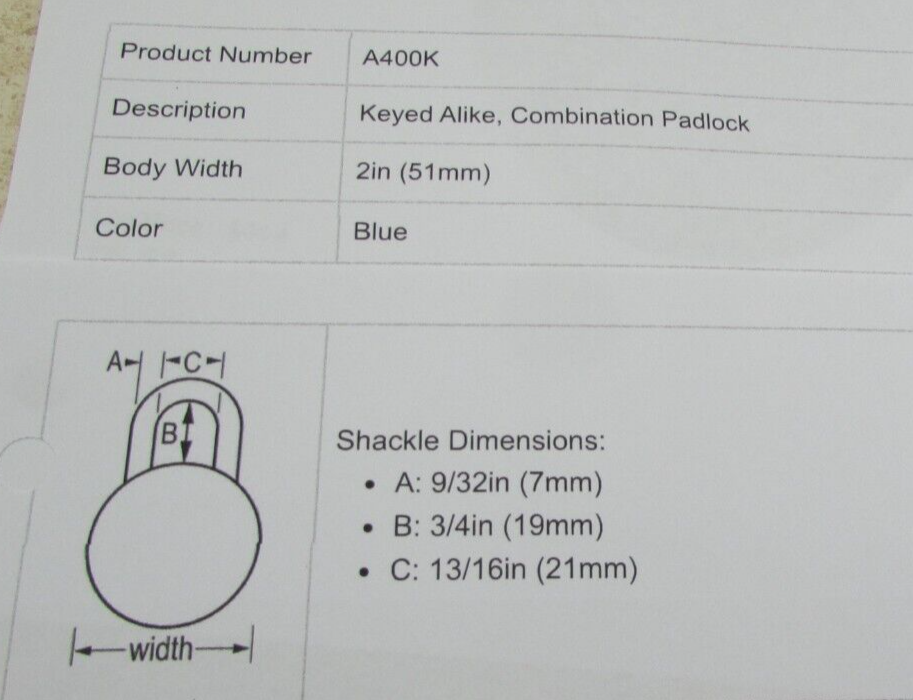 2 Pack American Lock Block Guard Combination Padlock A400K Key Controlled NOS
