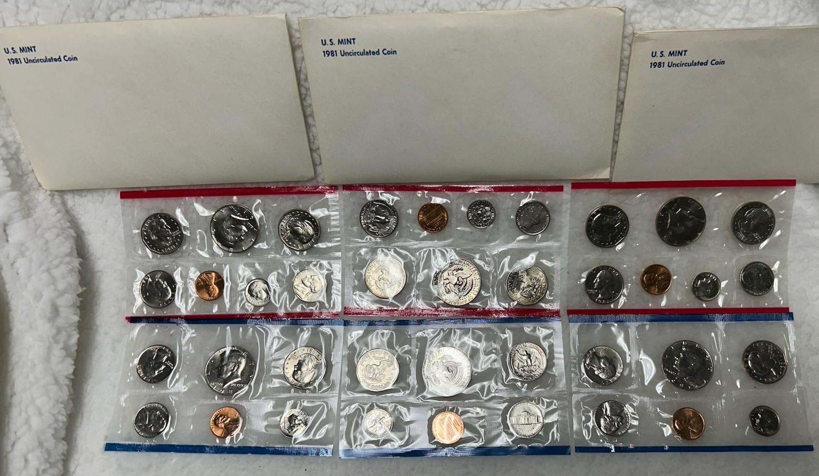 1981 U.S. Mint Uncirculated Coin Set - Lot Of 3 In Original Packaging