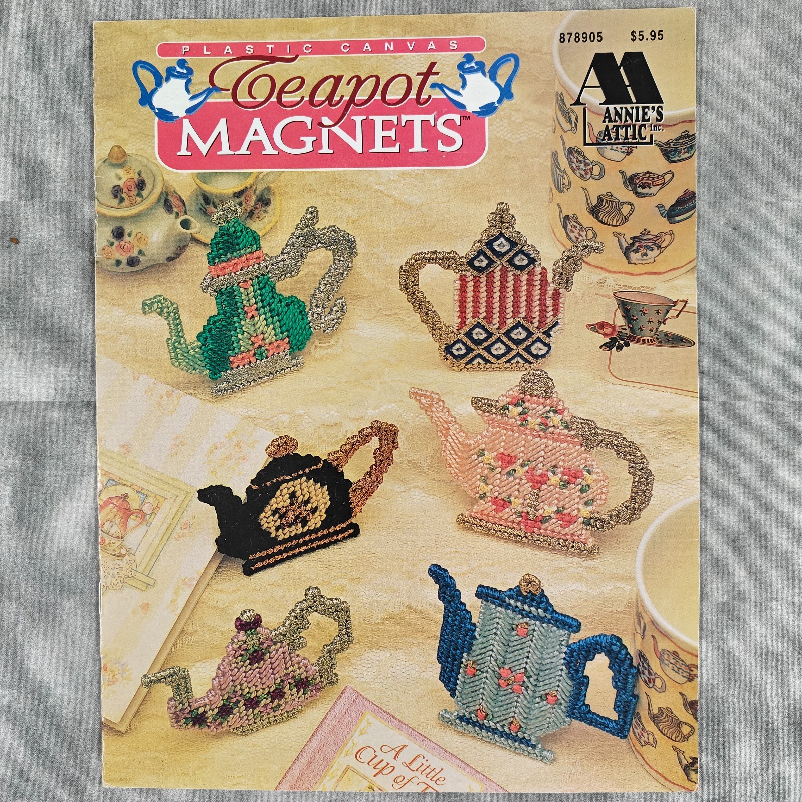 Teapot Magnets Plastic Canvas Pattern Booklet Annie's Attic 878905 1996