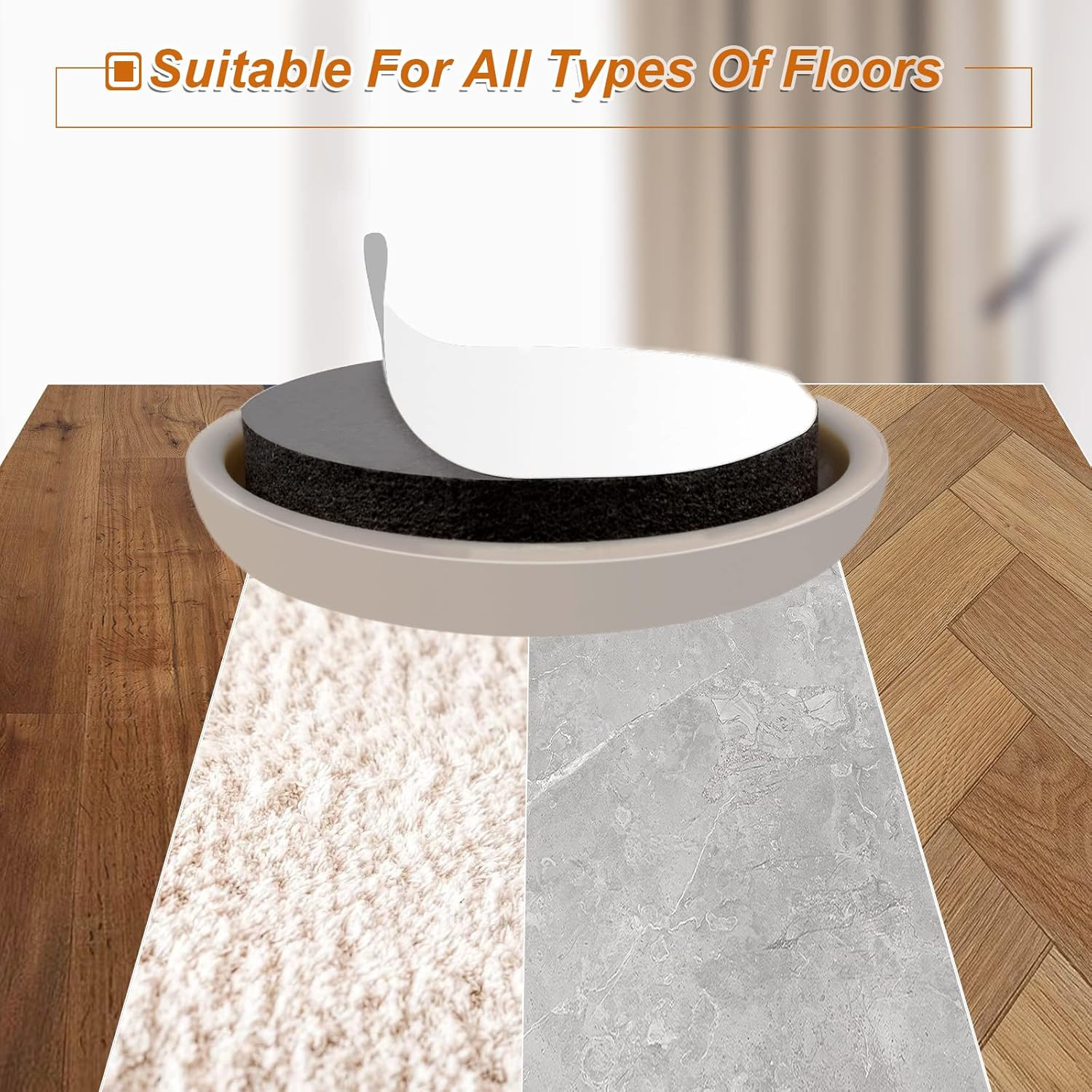 24Pcs Furniture Moving Kit Sliders Coasters for Carpet and Hardwood Tile Floor 1