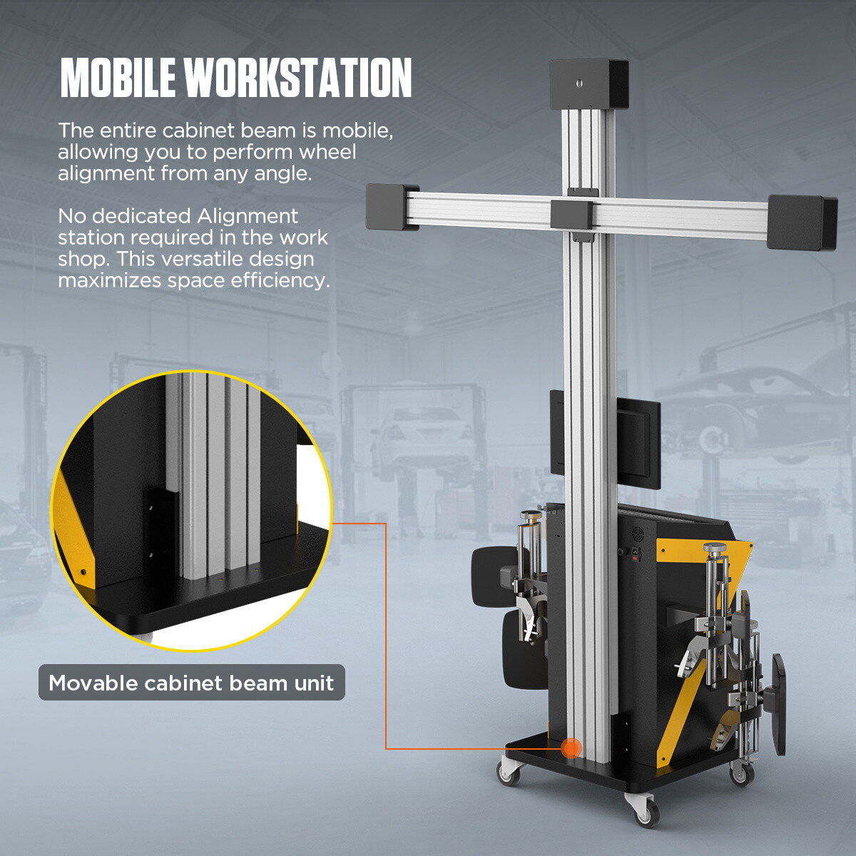 3D Wheel Alignment Machine Wheel Tire Aligner System Dual Display 19" W/Printer