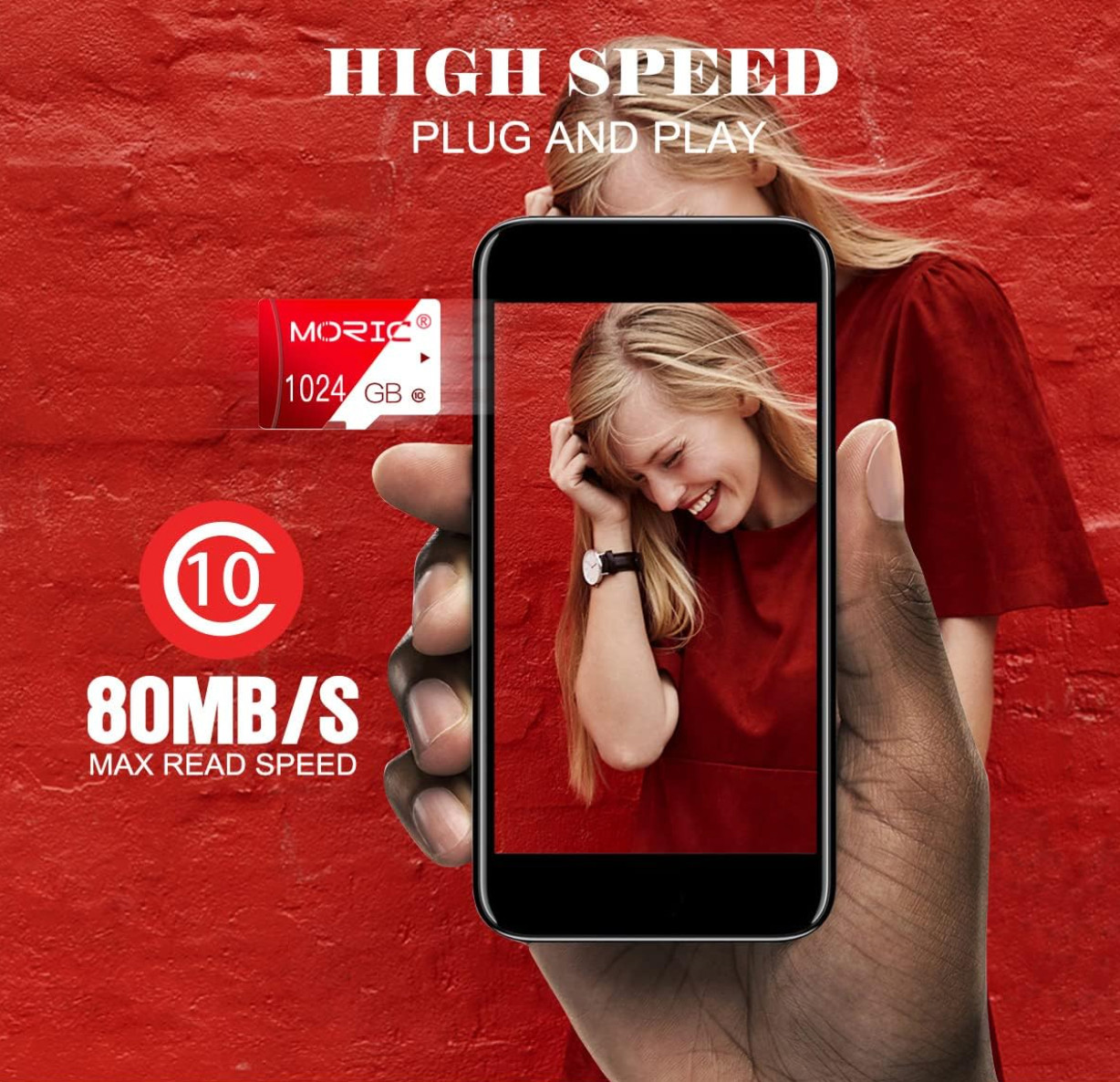 MORIC 1TB Micro SD / SD Card Memory Card Waterproof Class 10 High Speed Ultra