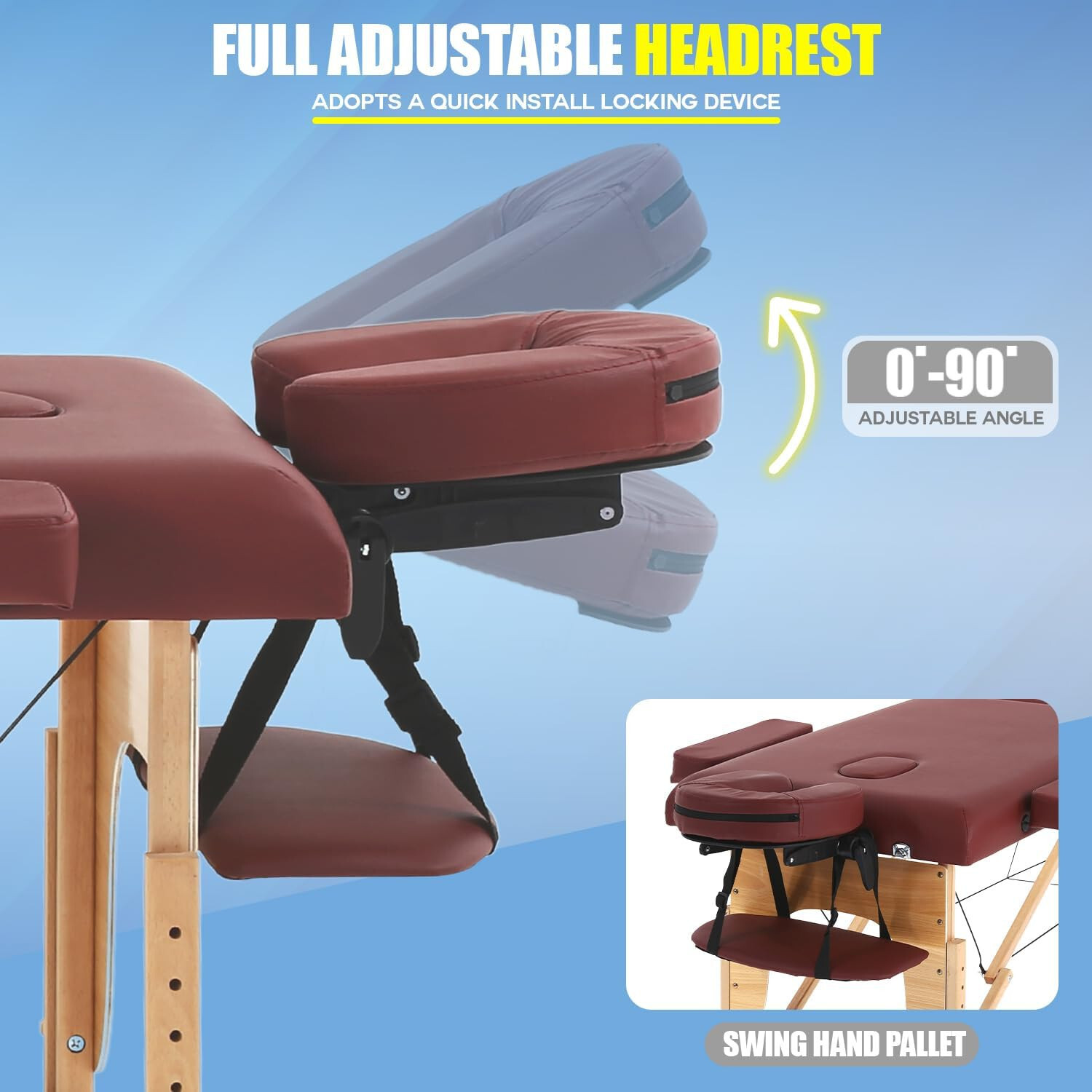 Massage Table Massage Bed Spa Bed 73" Long Portable 2 folding W/ Carry Case