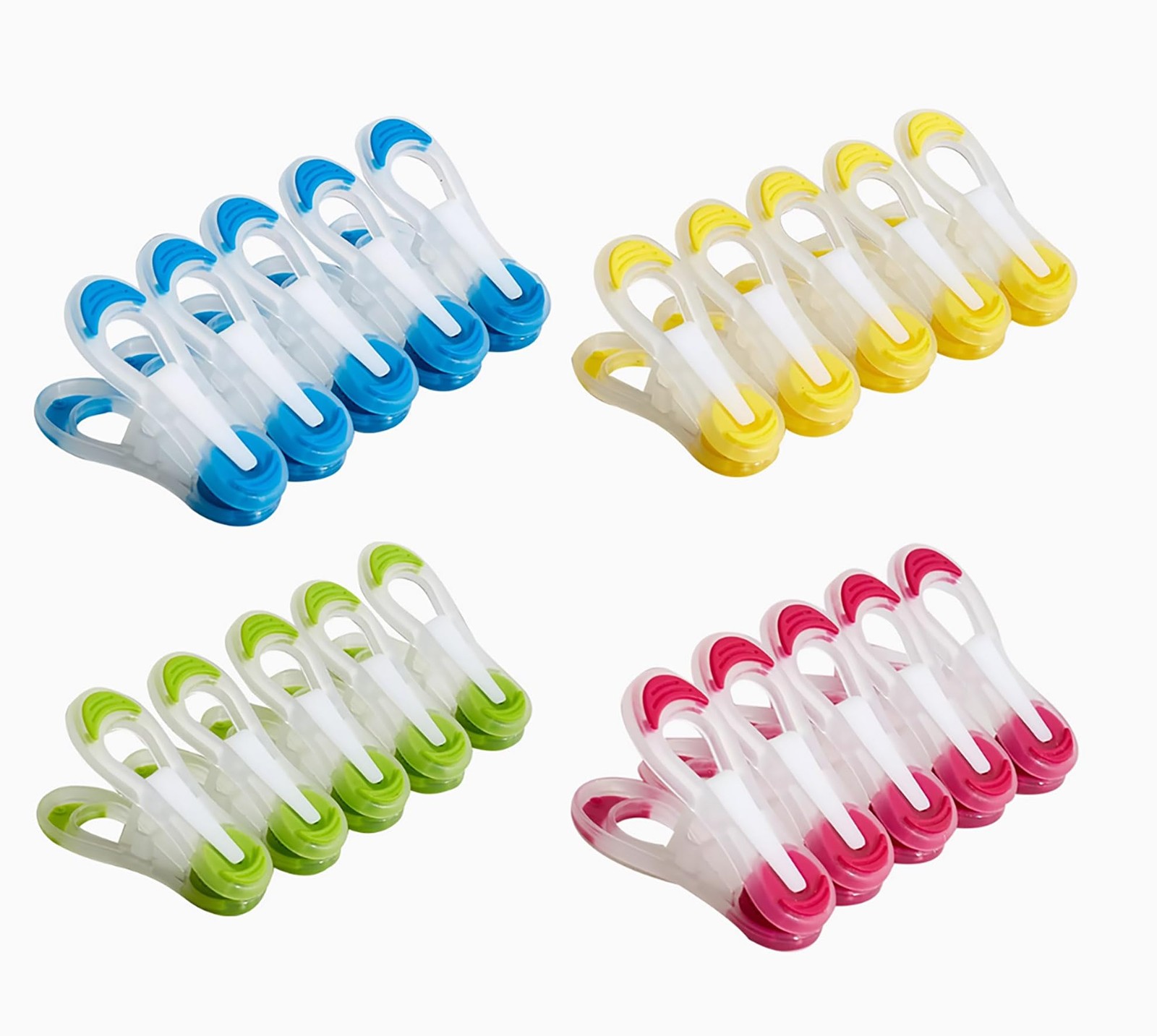 20 Pack Colorful Plastic Clothespins, Heavy Duty Laundry Clothes Pins Clips P...