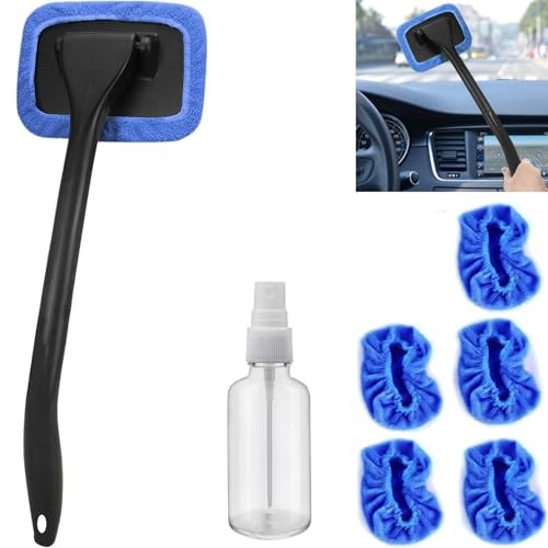 Car Windshield Cleaner Tool with Extendable Handle, Inside Auto Window Blue