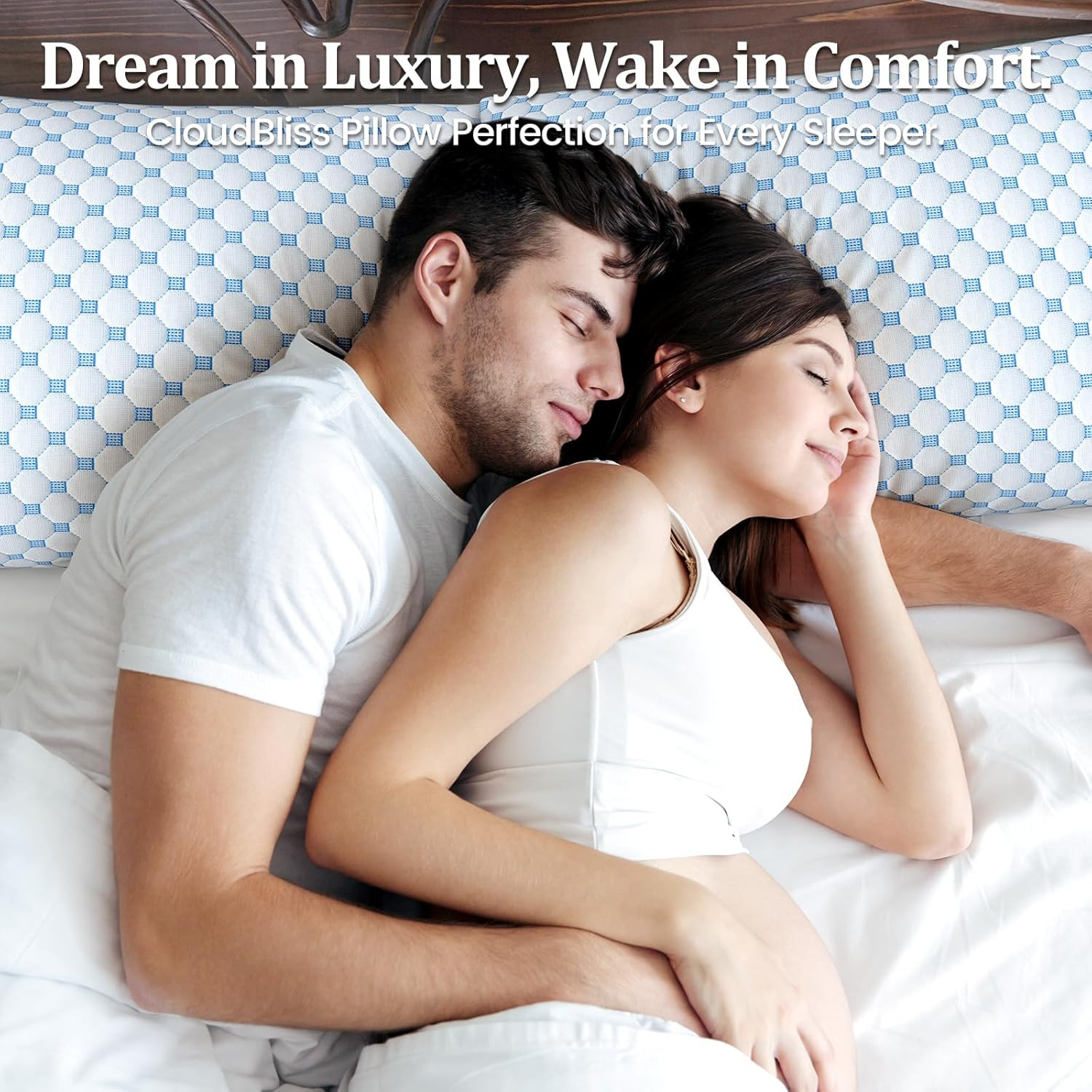 Shredded Memory Foam Pillow for Sleeping - Adjustable Cooling Pillow with Breath