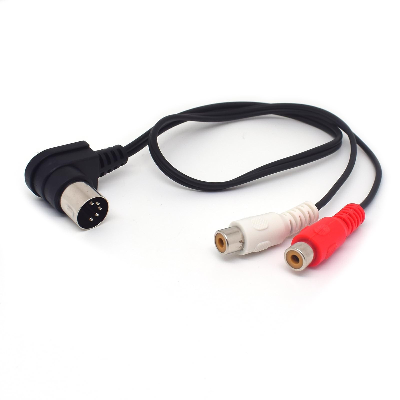 ELNONE 90 Degree RCA Plug to 5Pin Adapter Cable，Professional 5-Pin Din Black