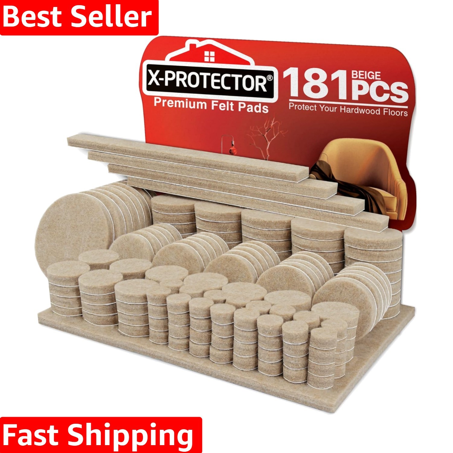 Felt Furniture Pads 181 PCS  Furniture Pads - Felt Pads Furniture Feet Best W...